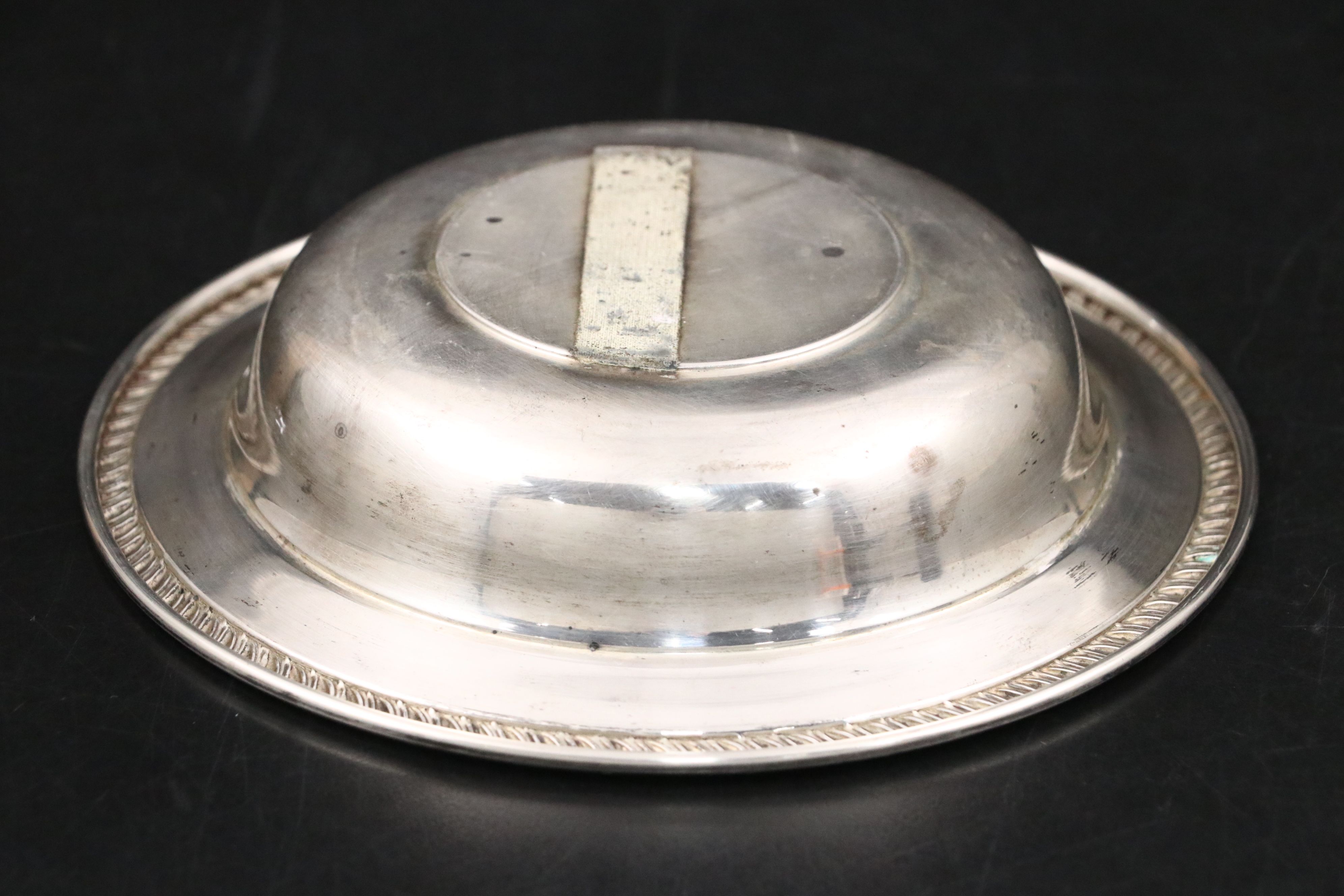 Hunt Sterling Bowl, Duchin Sterling Shakers, and Silver Plate Round Trays