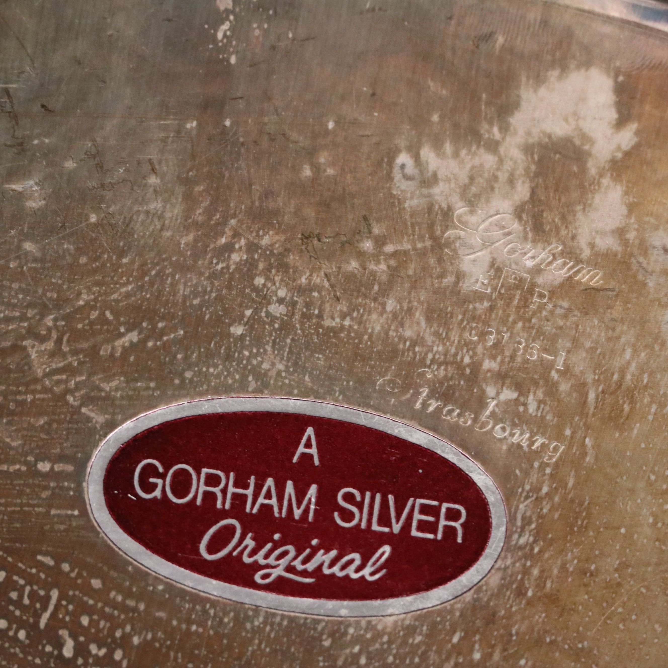 Hunt Sterling Bowl, Duchin Sterling Shakers, and Silver Plate Round Trays