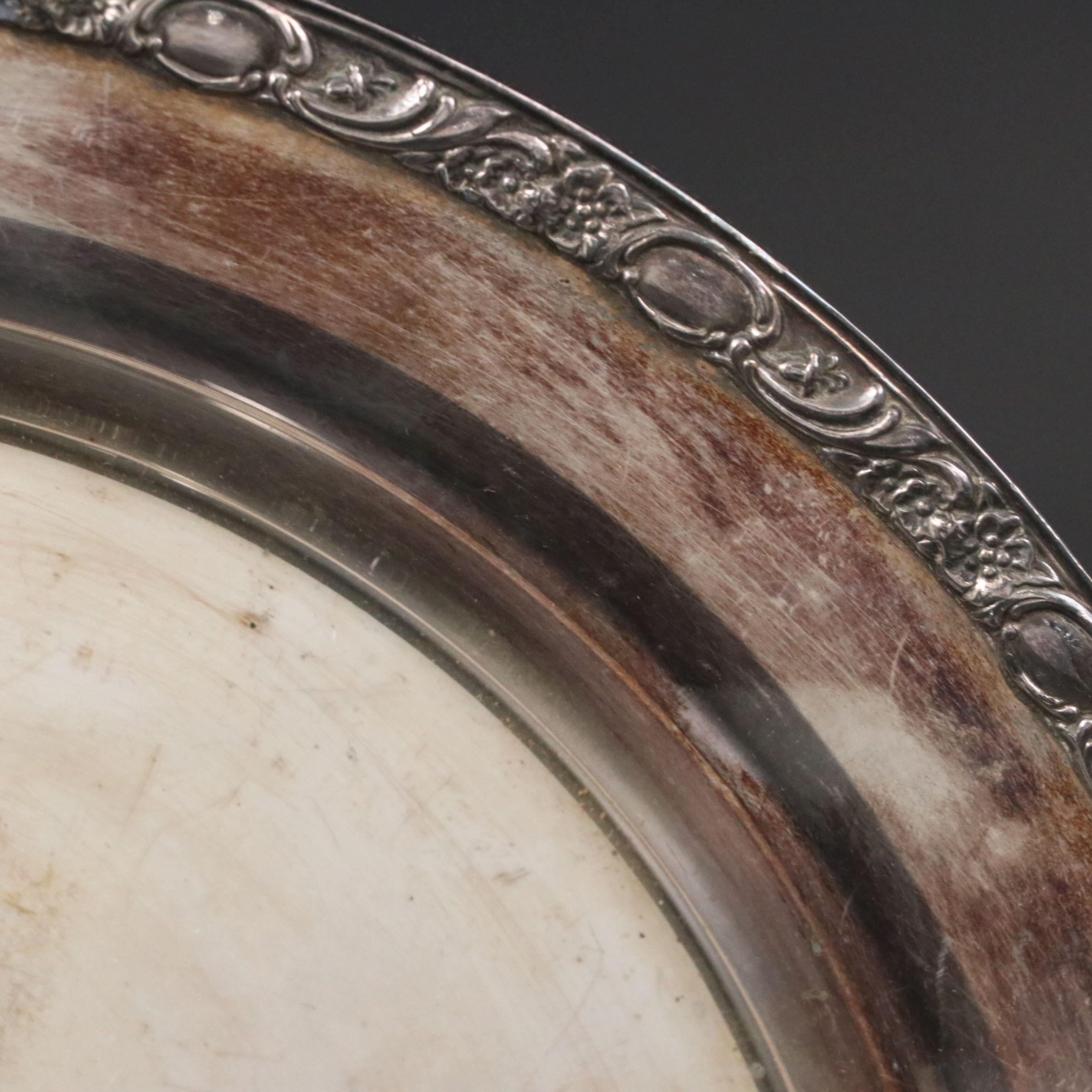 Hunt Sterling Bowl, Duchin Sterling Shakers, and Silver Plate Round Trays