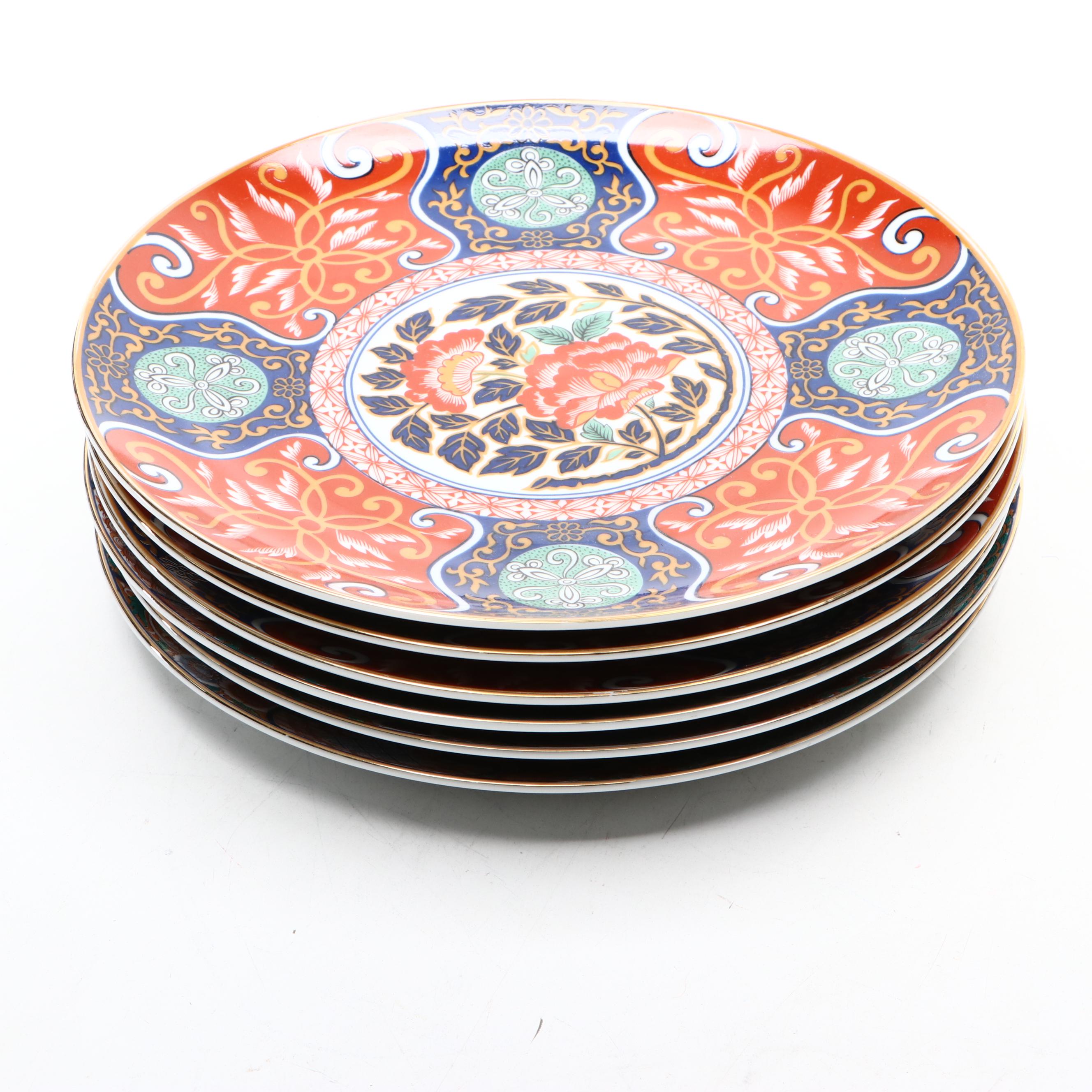 Saji Japanese Imari Floral Porcelain Plates