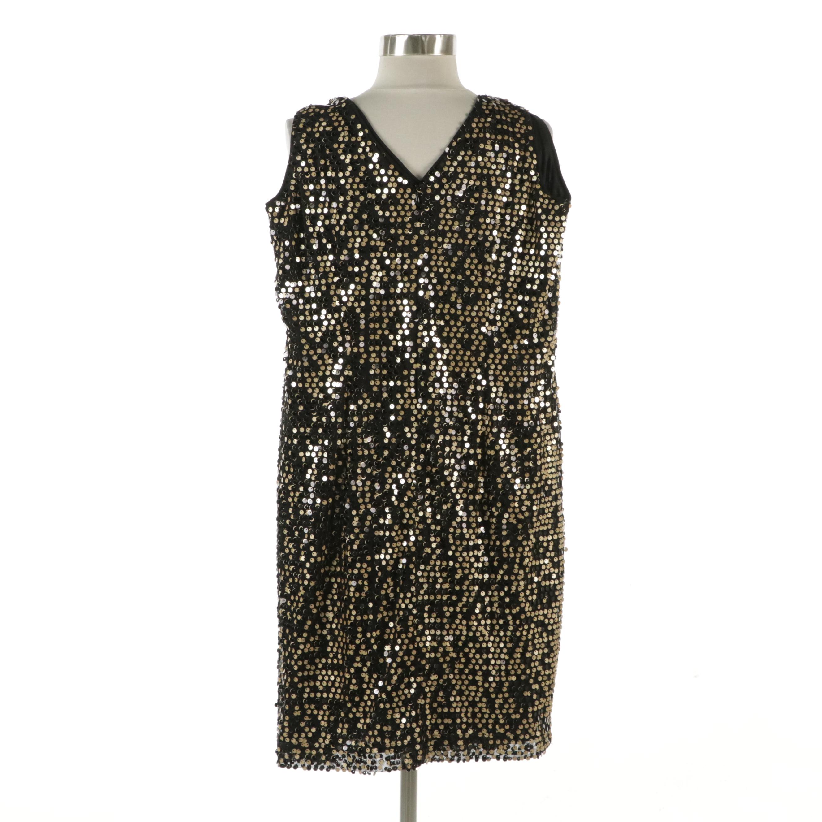 AB Studio All-Over Sequined Mini Cocktail Dress