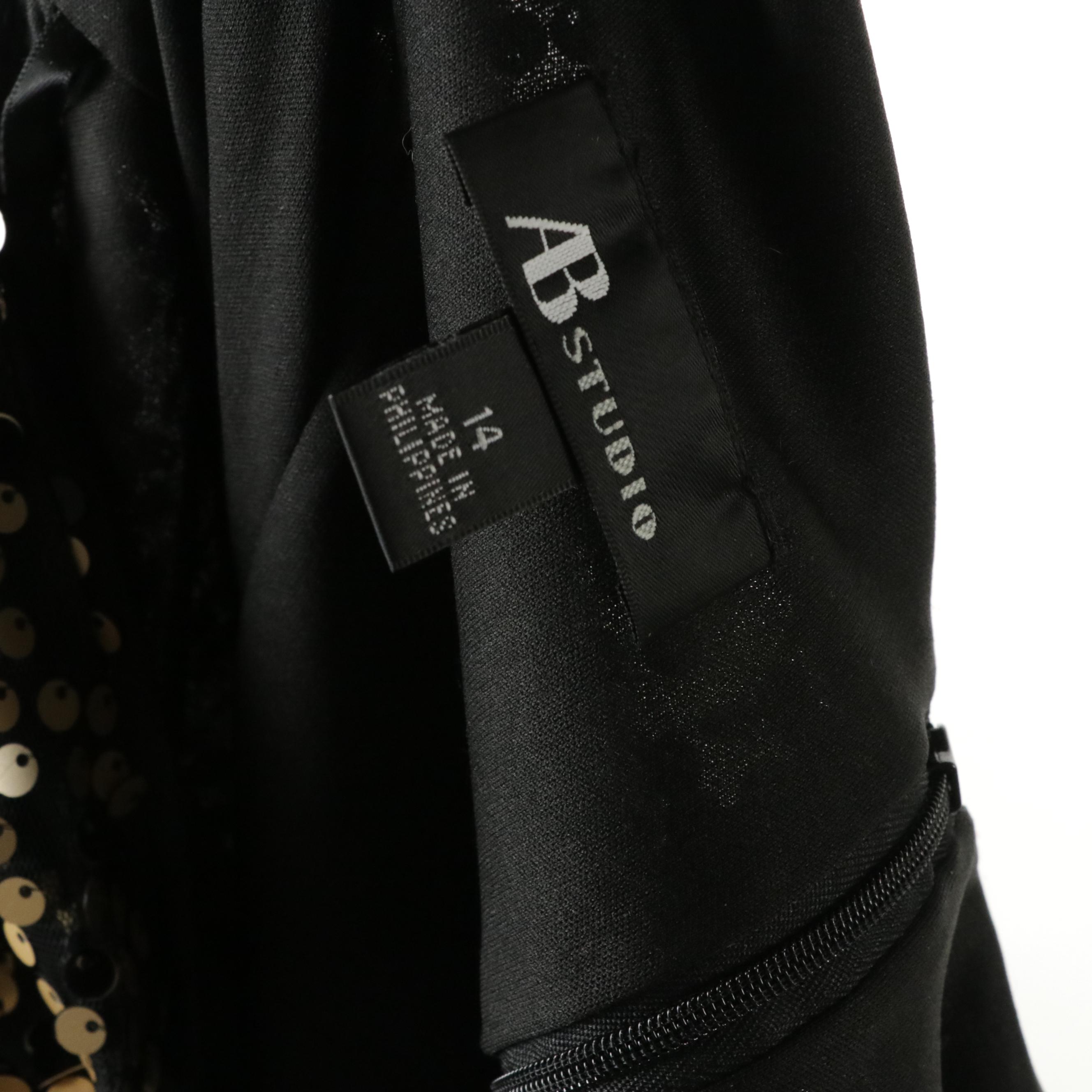 AB Studio All-Over Sequined Mini Cocktail Dress