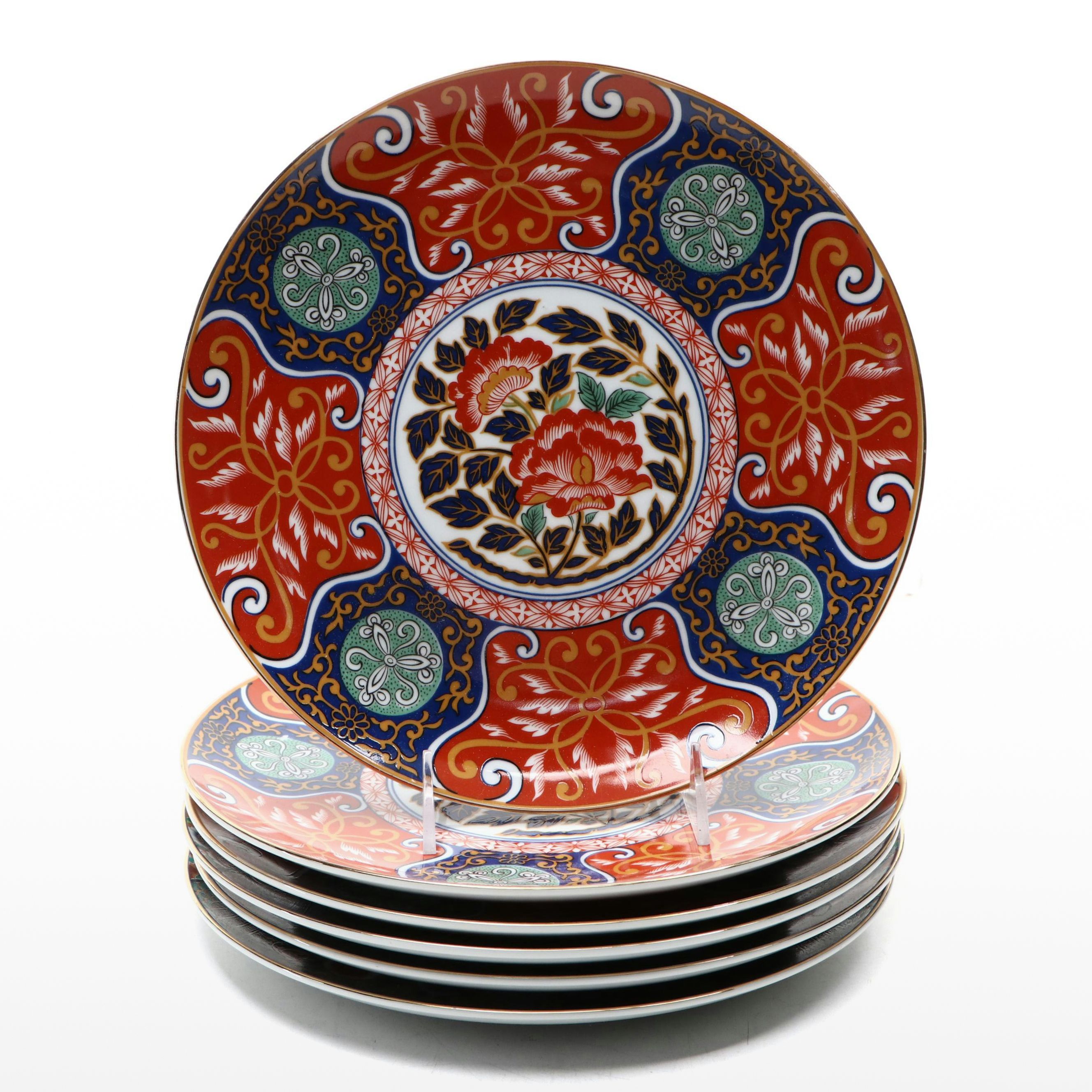 Saji Japanese Imari Floral Porcelain Plates