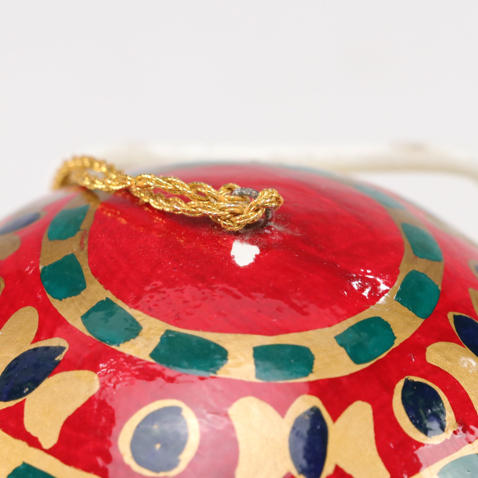Six Hand-Painted Indian Christmas Ball Ornaments