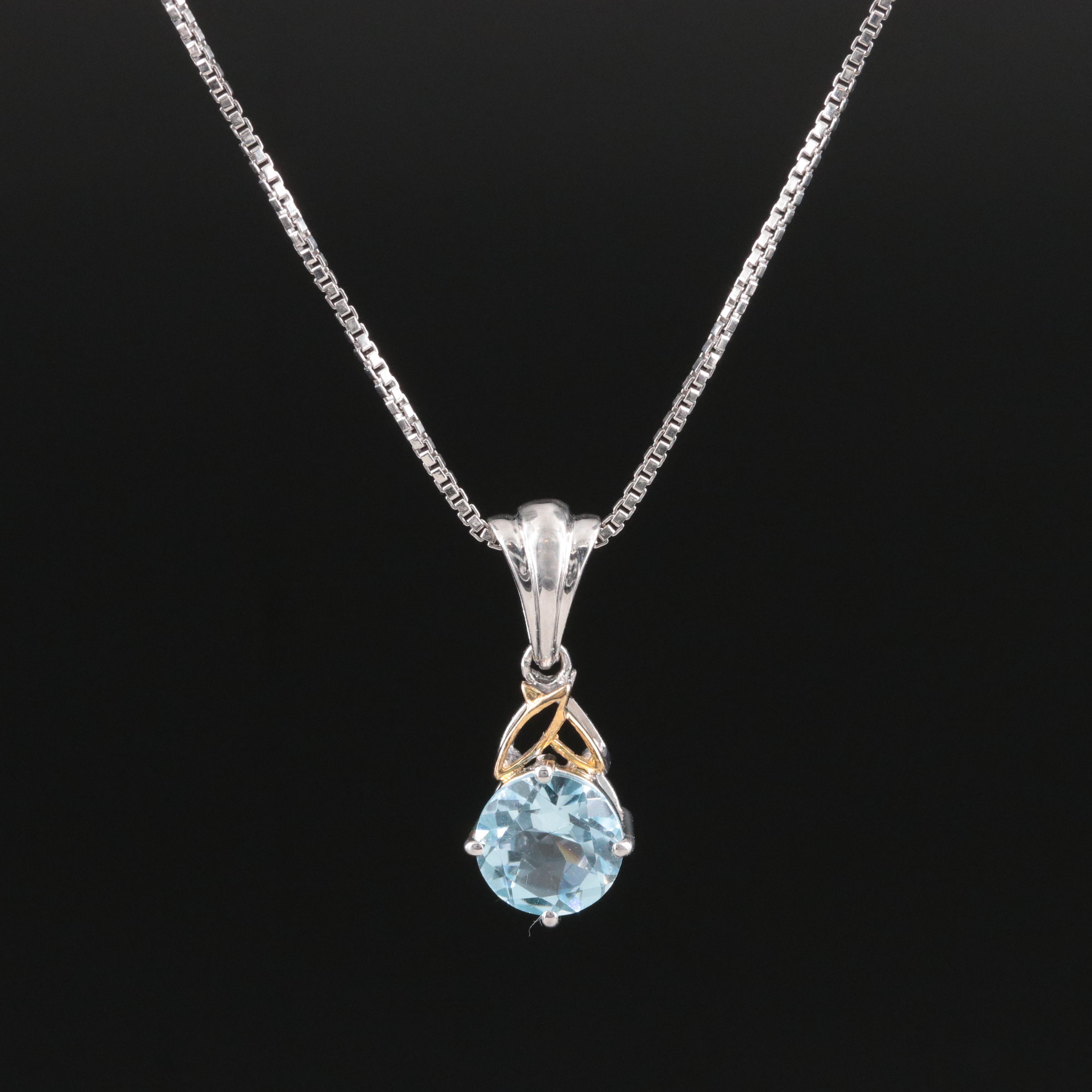 Sterling Sky Blue Topaz Pendant Necklace