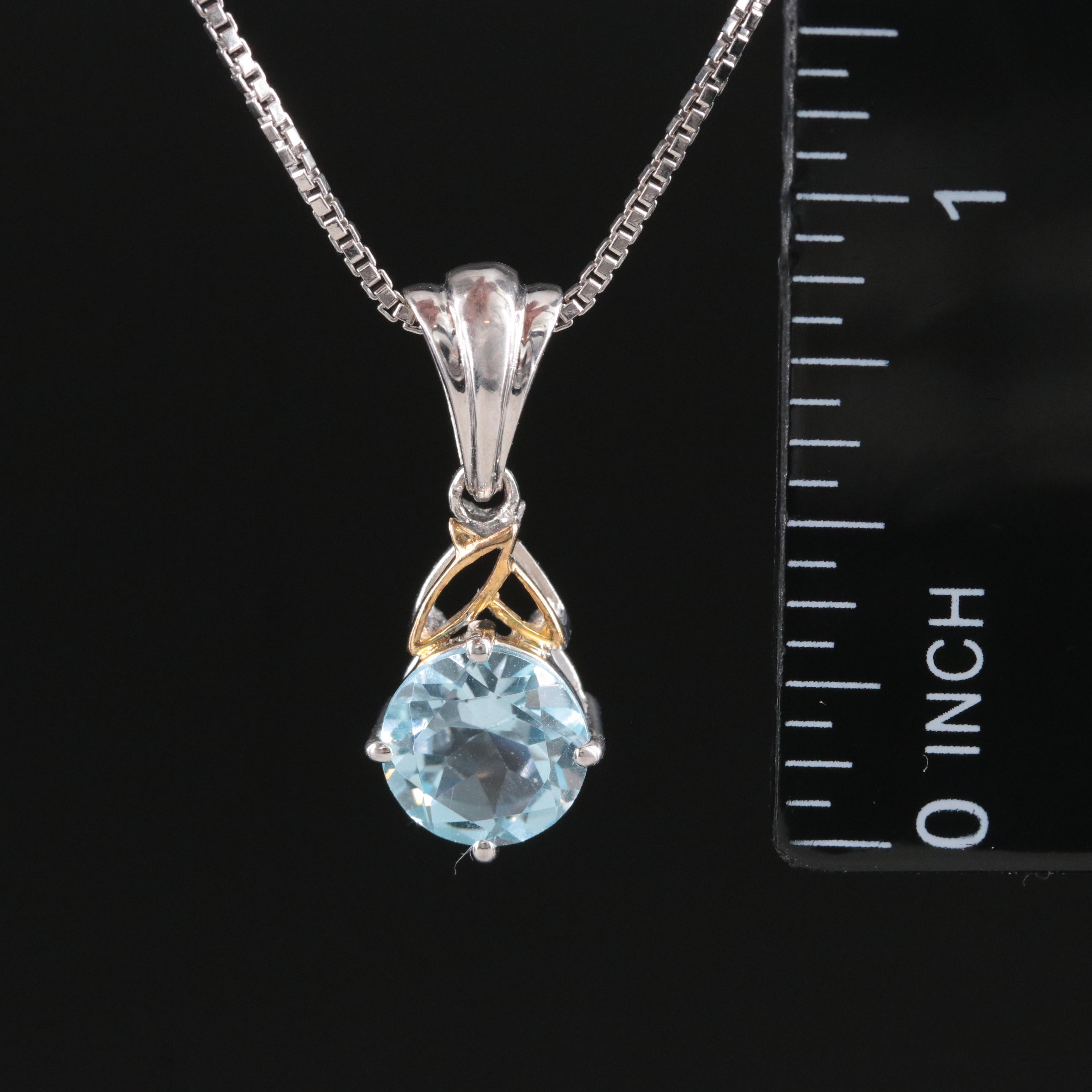 Sterling Sky Blue Topaz Pendant Necklace