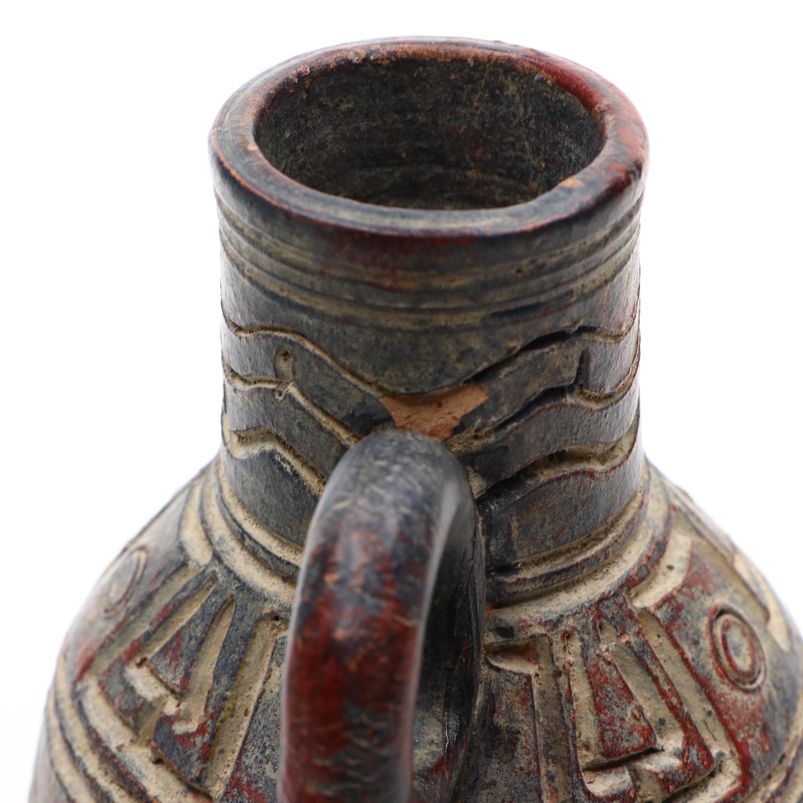 Egyptian Style Ceramic Vase and Jug