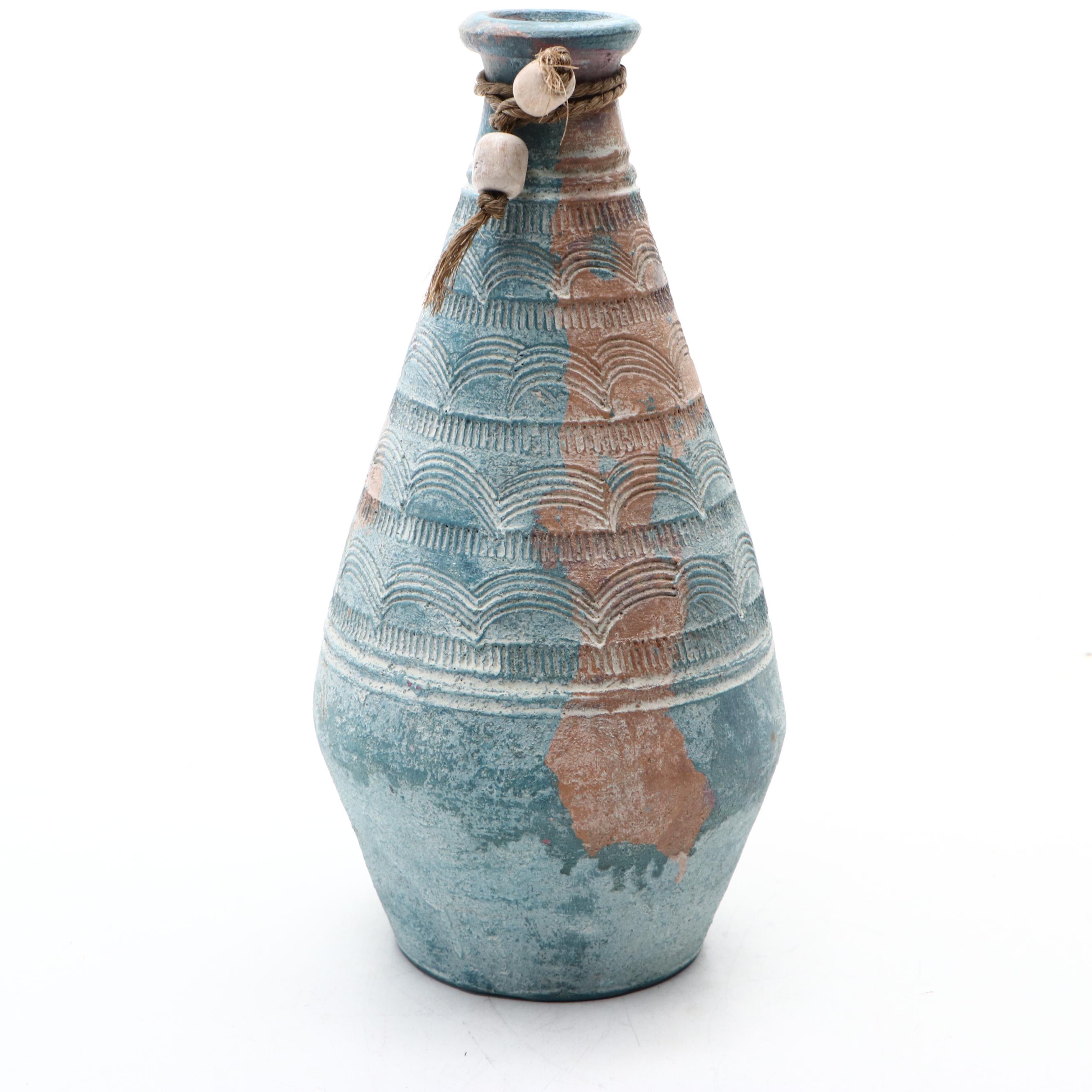 Egyptian Style Ceramic Vase and Jug