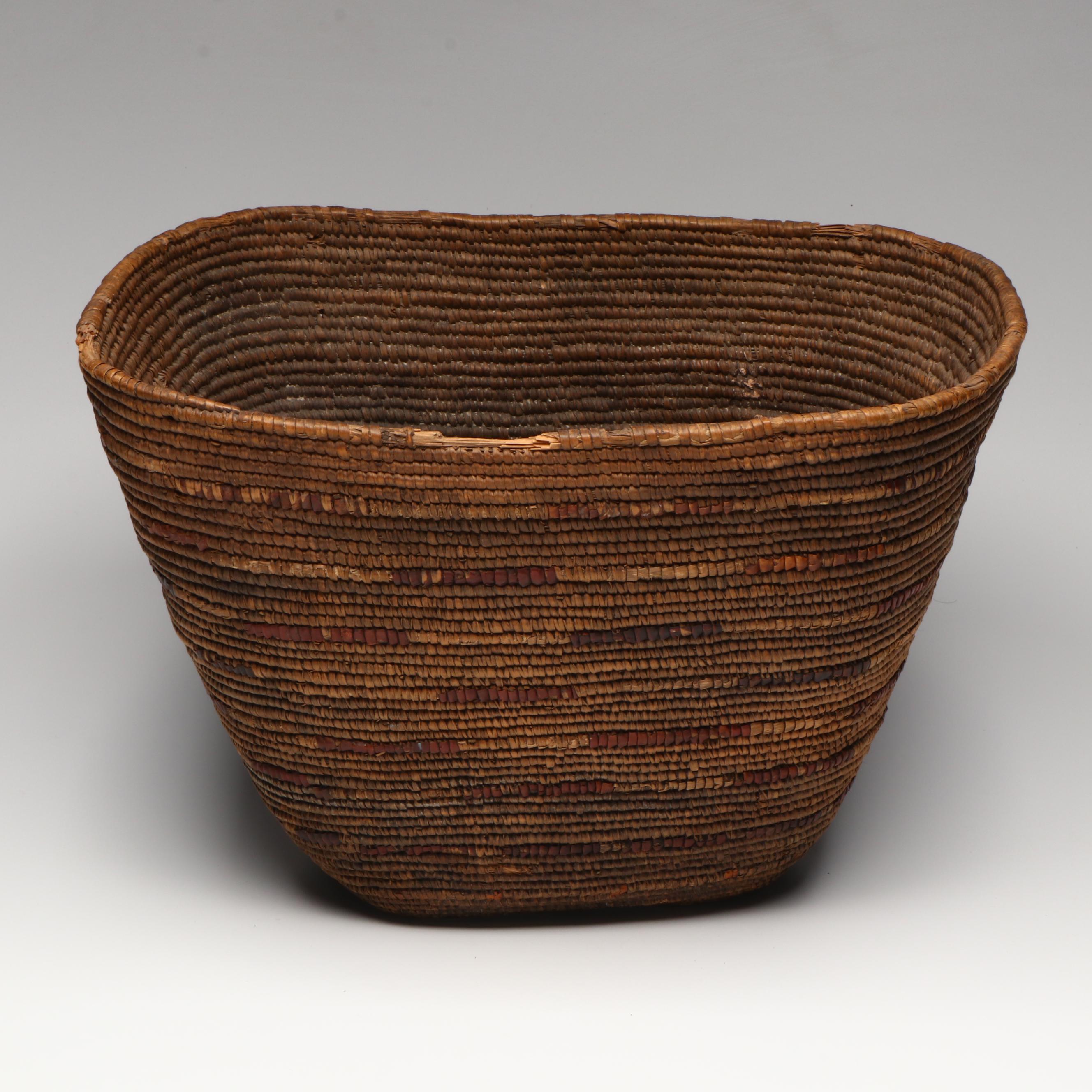 Indigenous Northern Puget Sound/Cascades Rectangular Coiled Basket