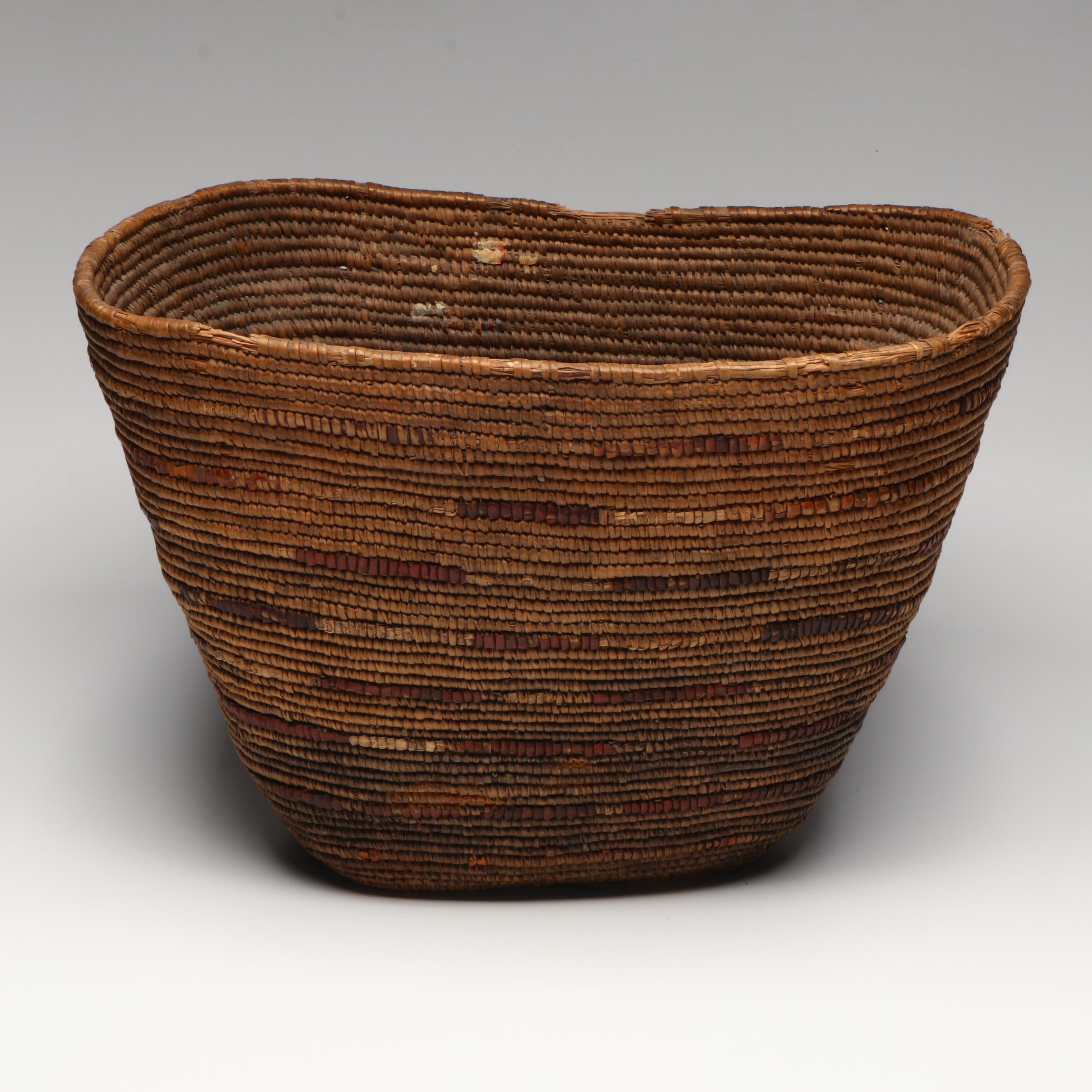 Indigenous Northern Puget Sound/Cascades Rectangular Coiled Basket