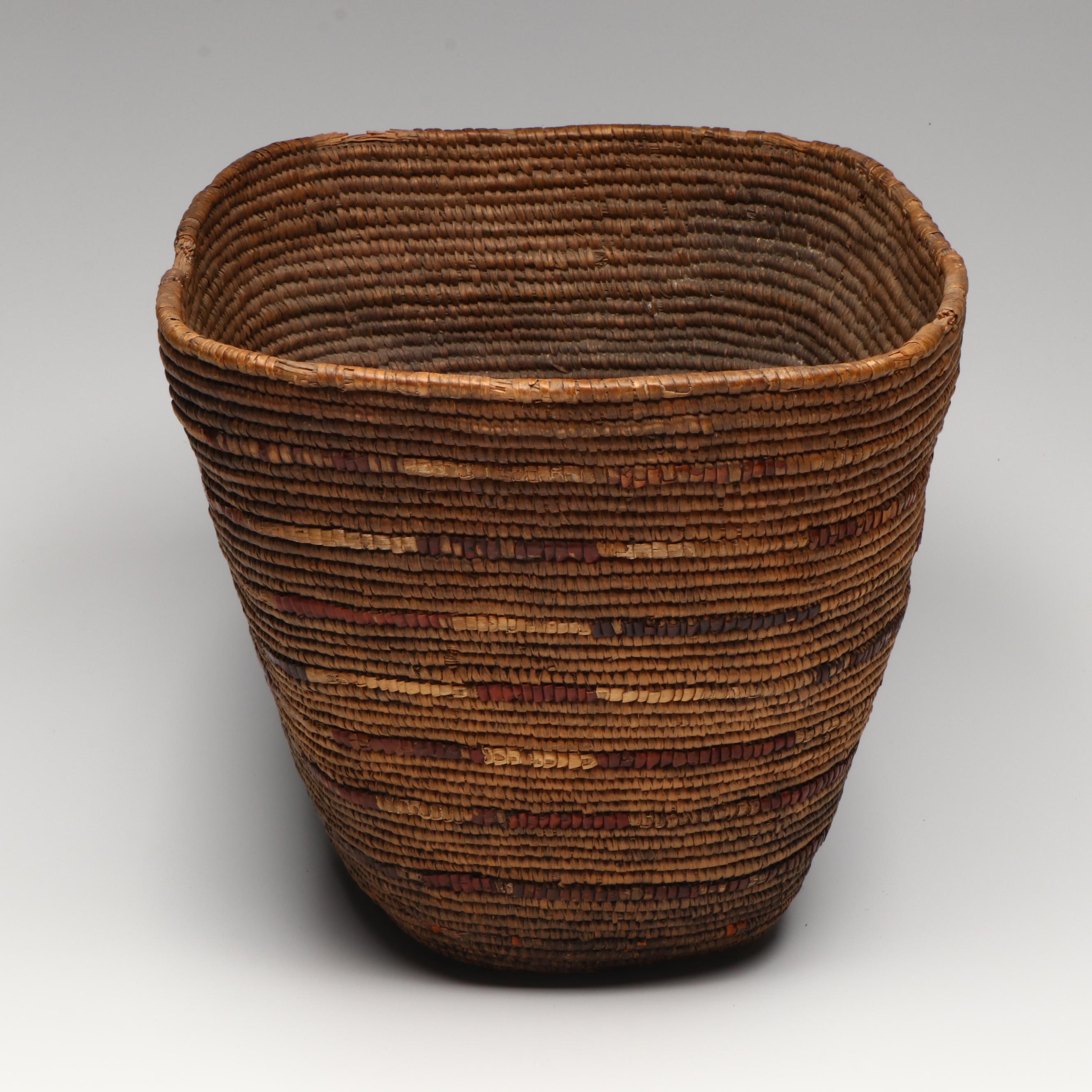 Indigenous Northern Puget Sound/Cascades Rectangular Coiled Basket