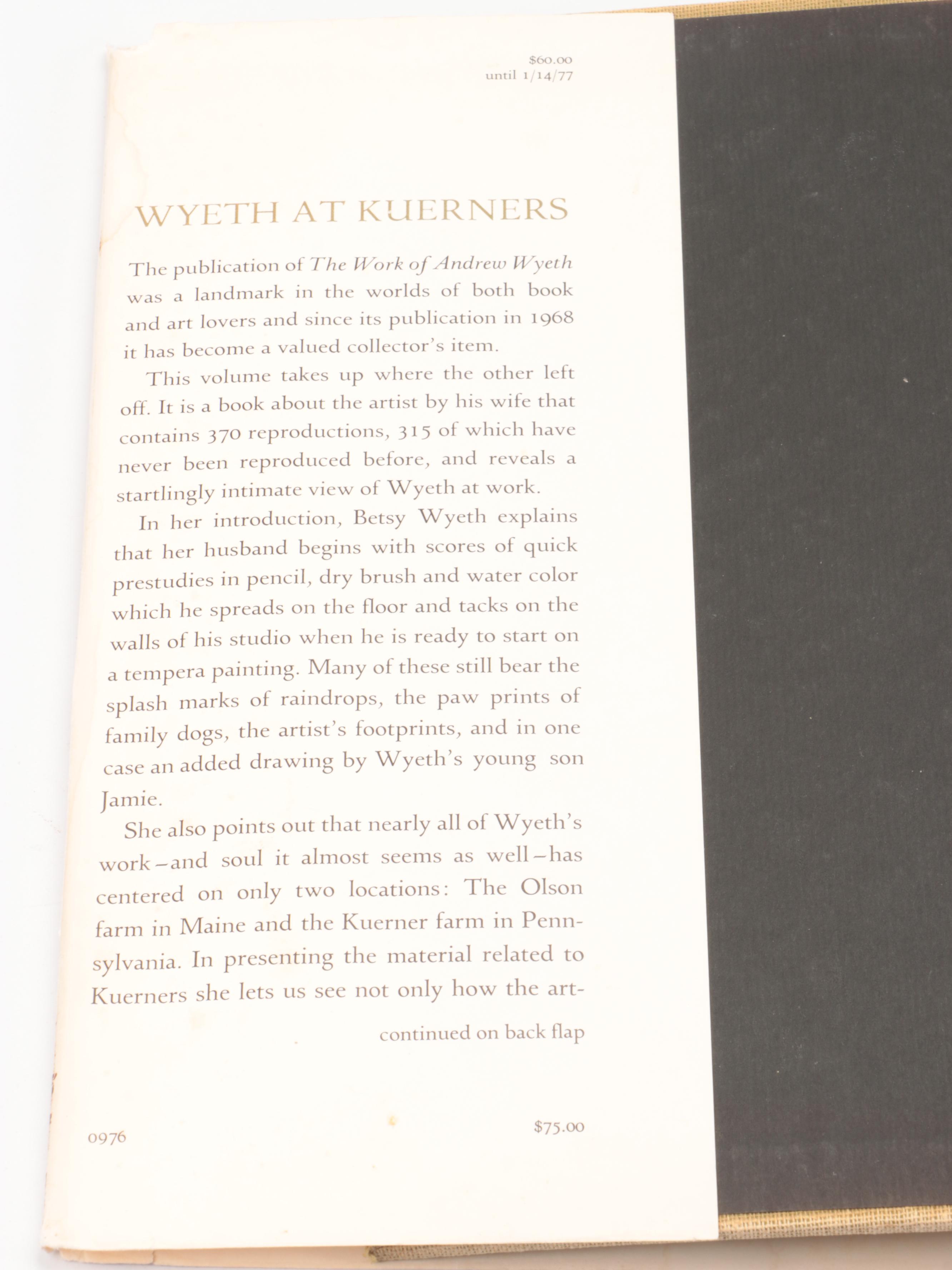 First Printing "Wyeth at Kuerners" with Preface by Betsy James Wyeth, 1976