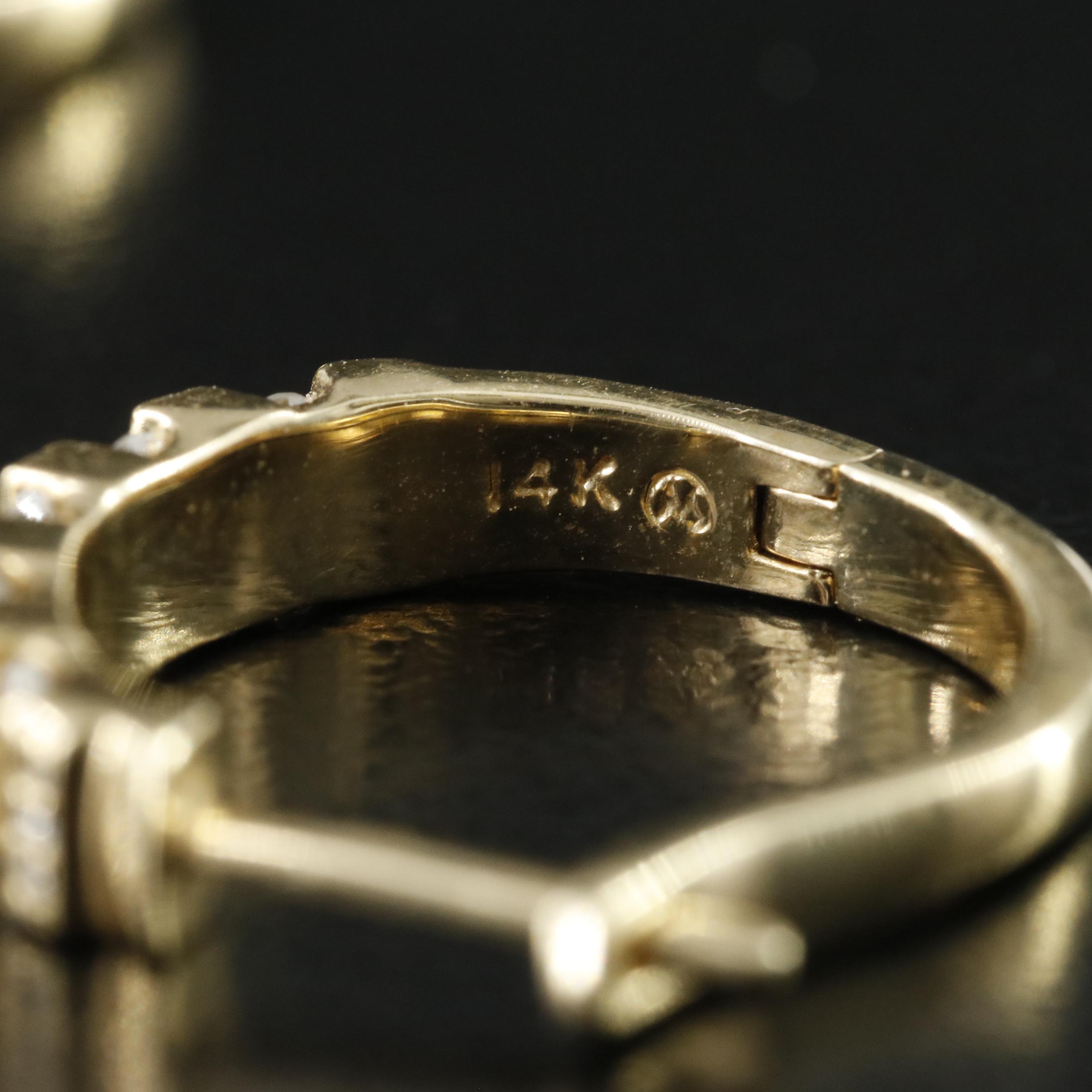 14K 0.68 CTW Diamond Hoop Earrings