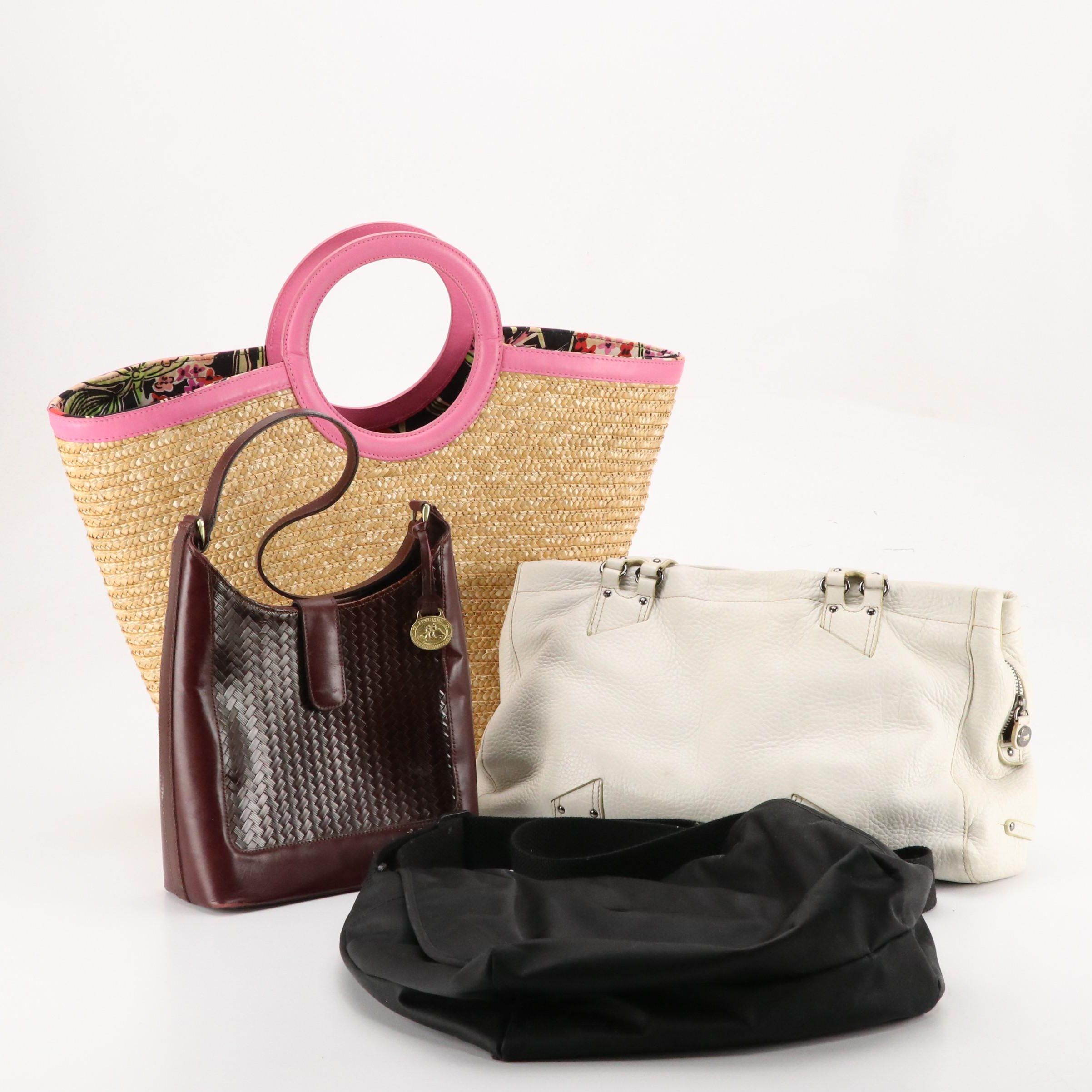 Lilly Pulitzer Wheat Straw Bucket Tote, Brahmin & Cole Haan Shoulder Bags & More