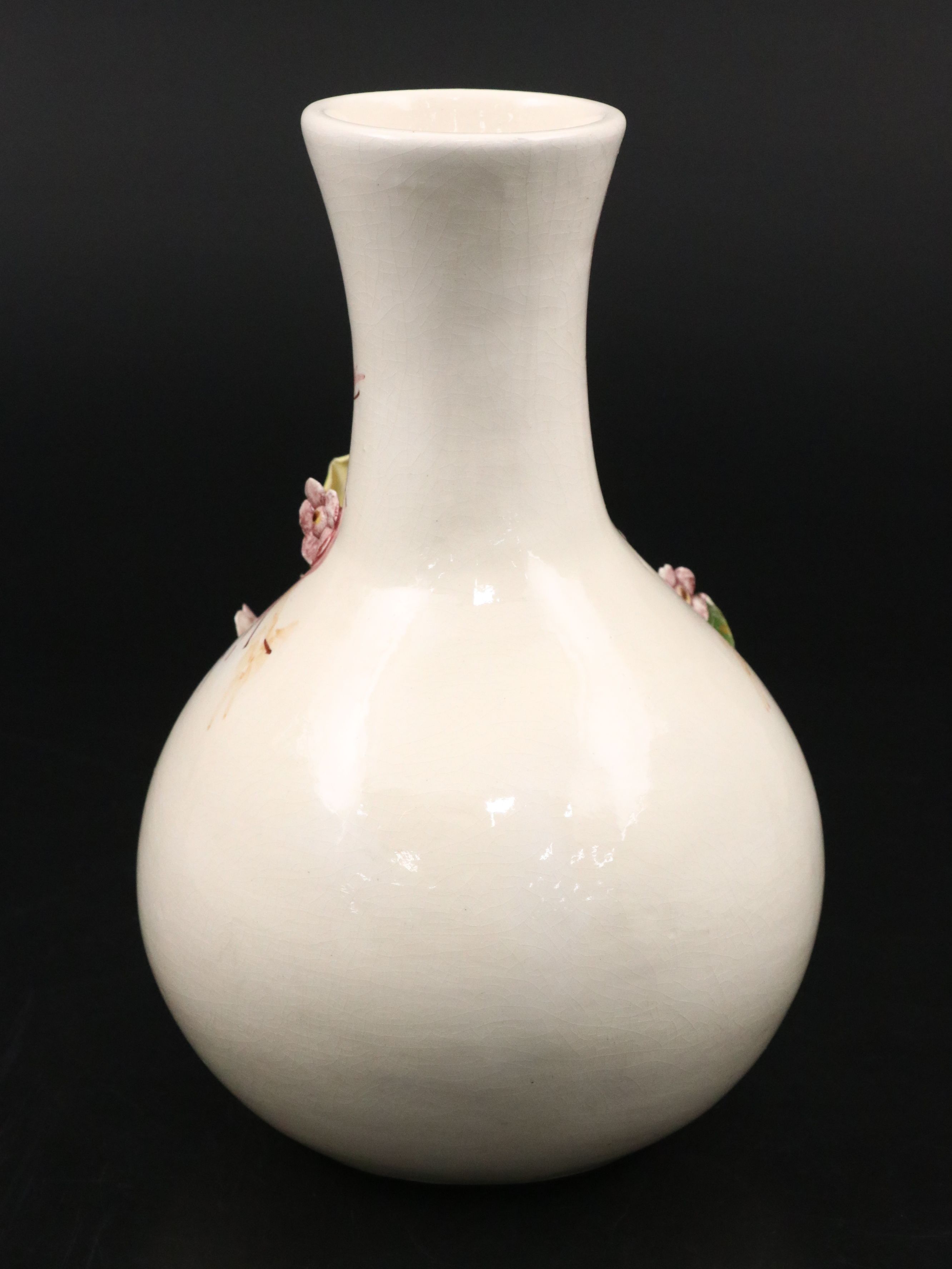Capodimonte Ceramic Floral Figure with Floral Vase