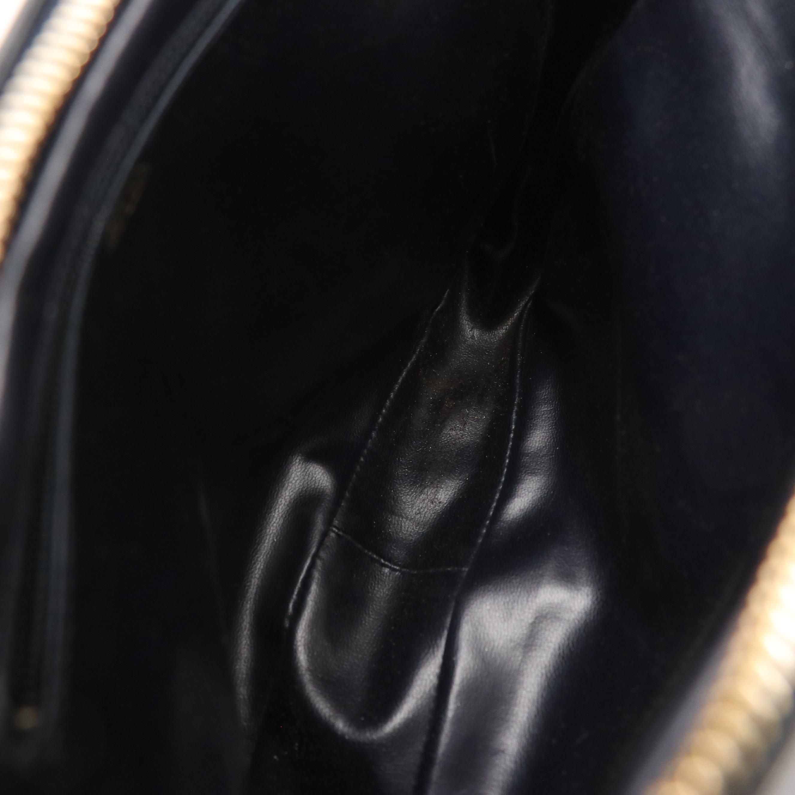 Chanel Zippered Shoulder Bag in Chevron Stitched Lambskin Leather