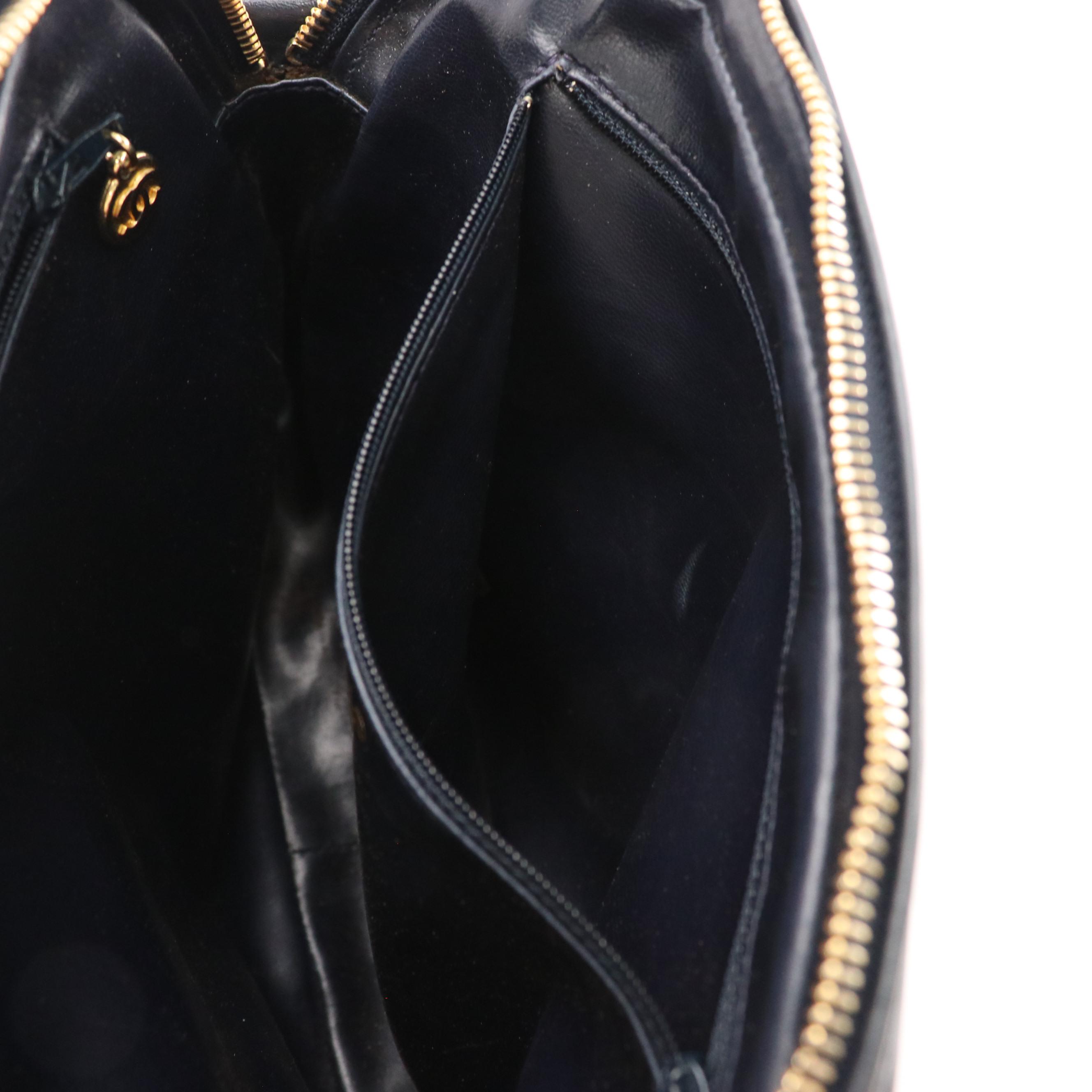 Chanel Zippered Shoulder Bag in Chevron Stitched Lambskin Leather