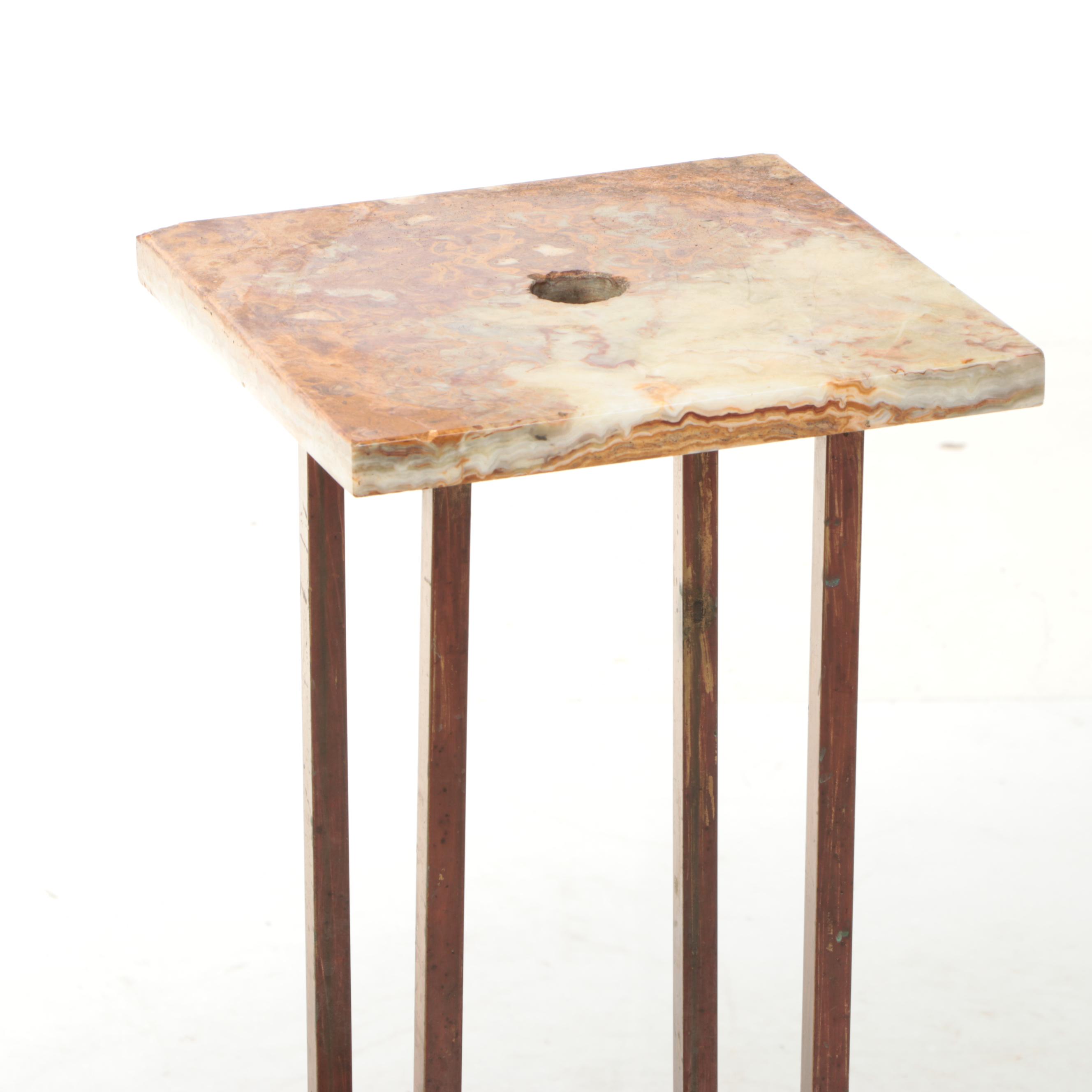 Victorian Style Marble and Brass Plant Stand