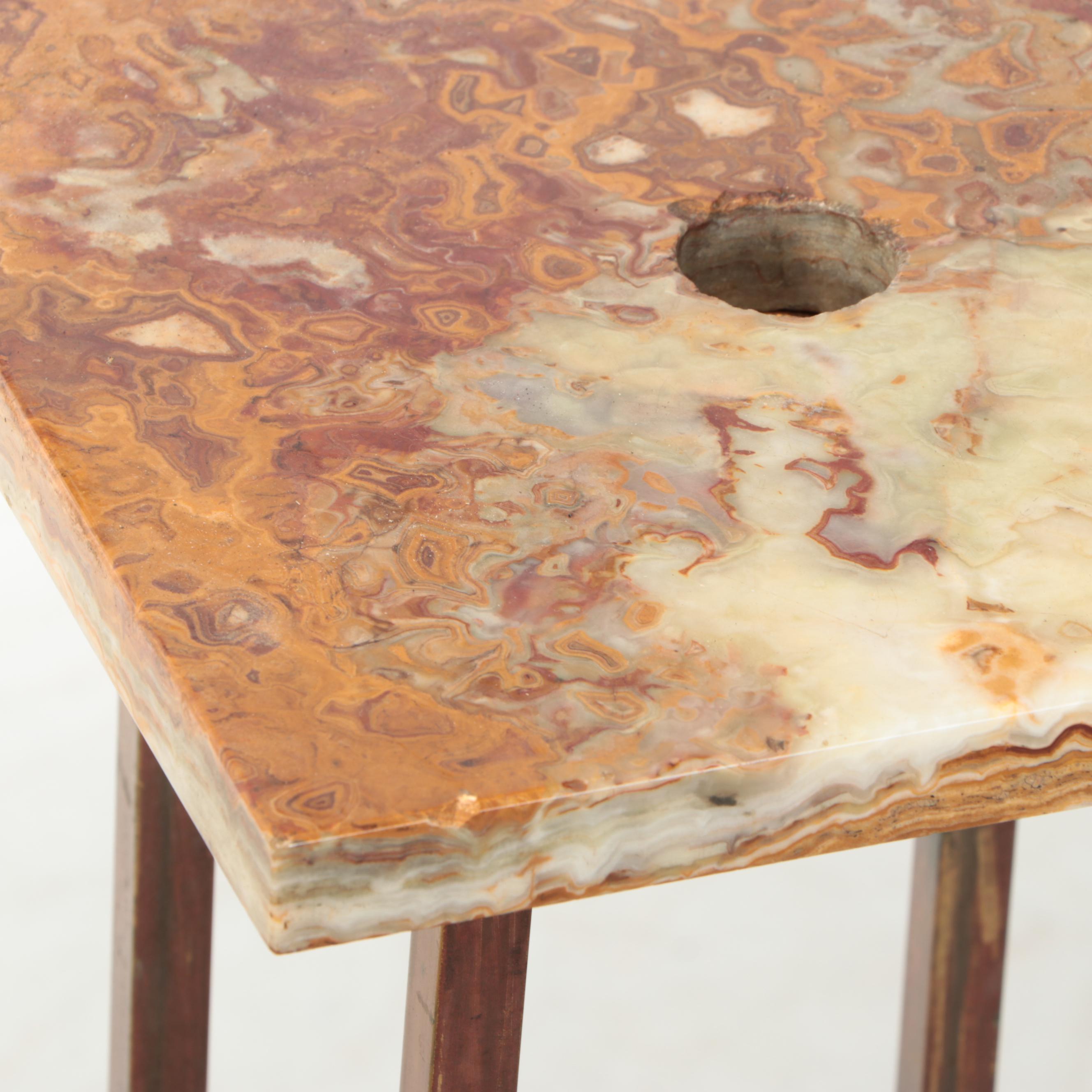 Victorian Style Marble and Brass Plant Stand