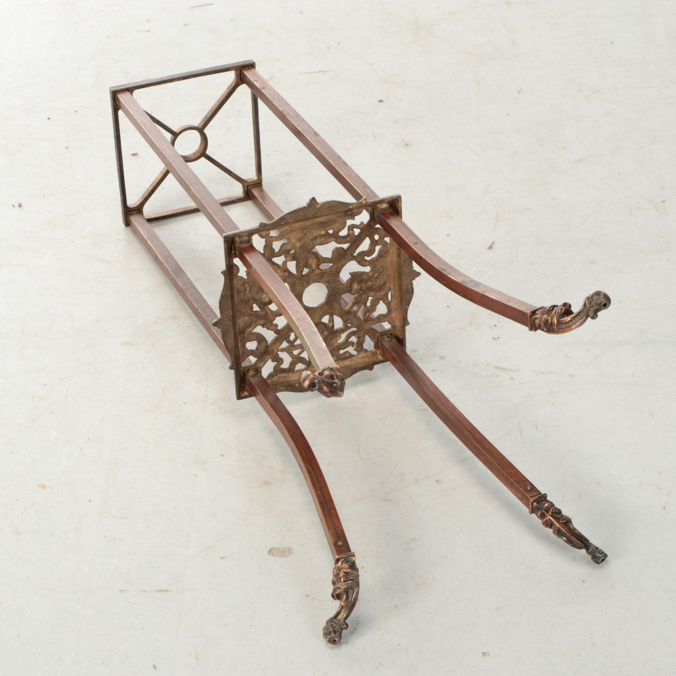 Victorian Style Marble and Brass Plant Stand