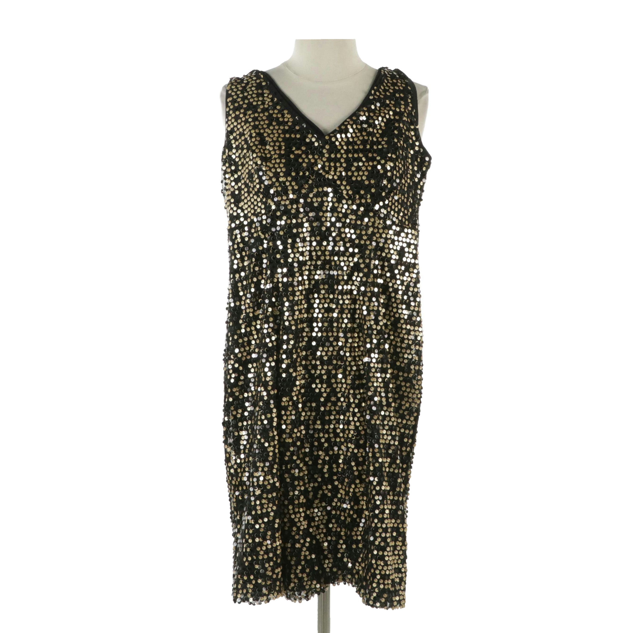 AB Studio All-Over Sequined Mini Cocktail Dress
