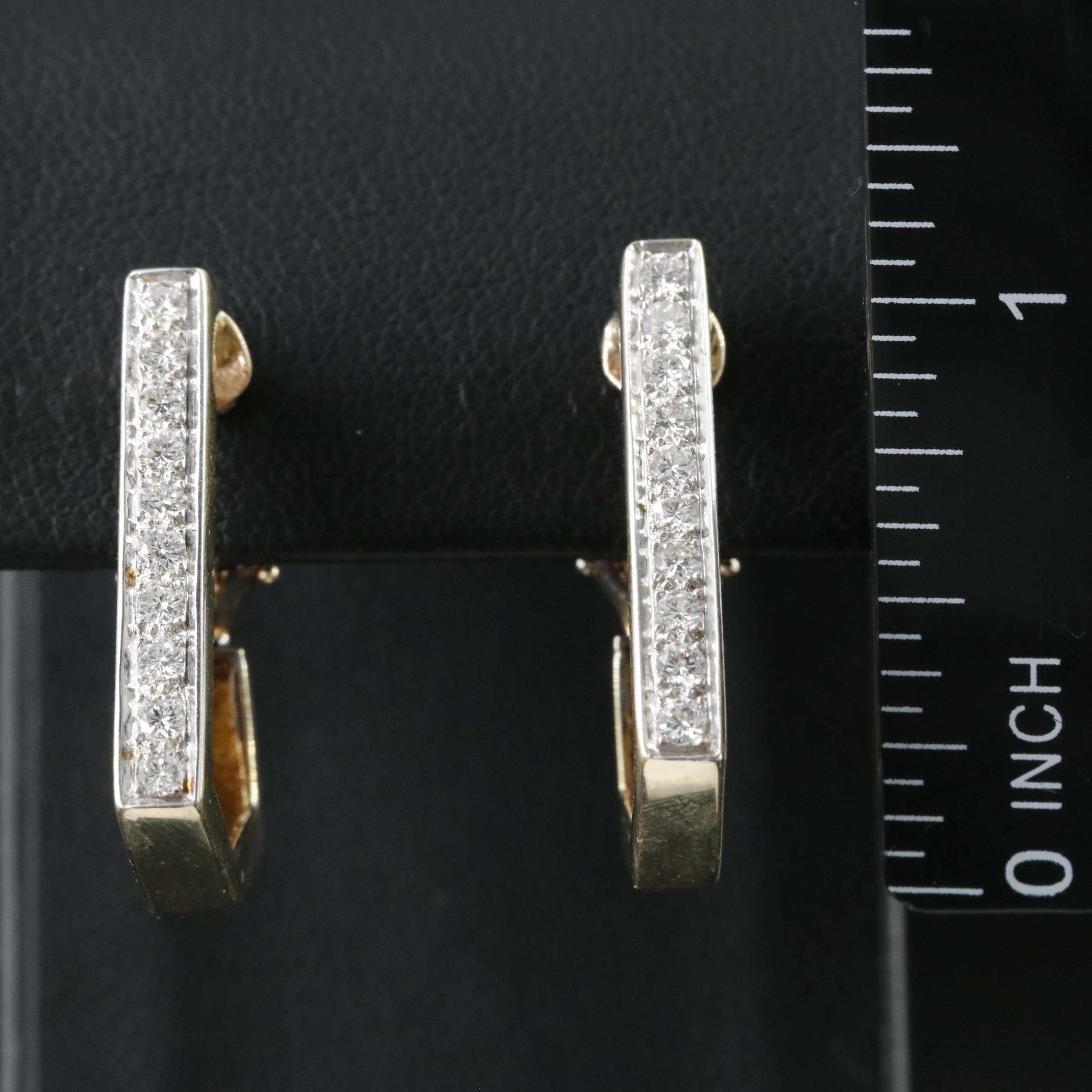 14K 0.60 CTW Diamond Geometric Hoop Earrings