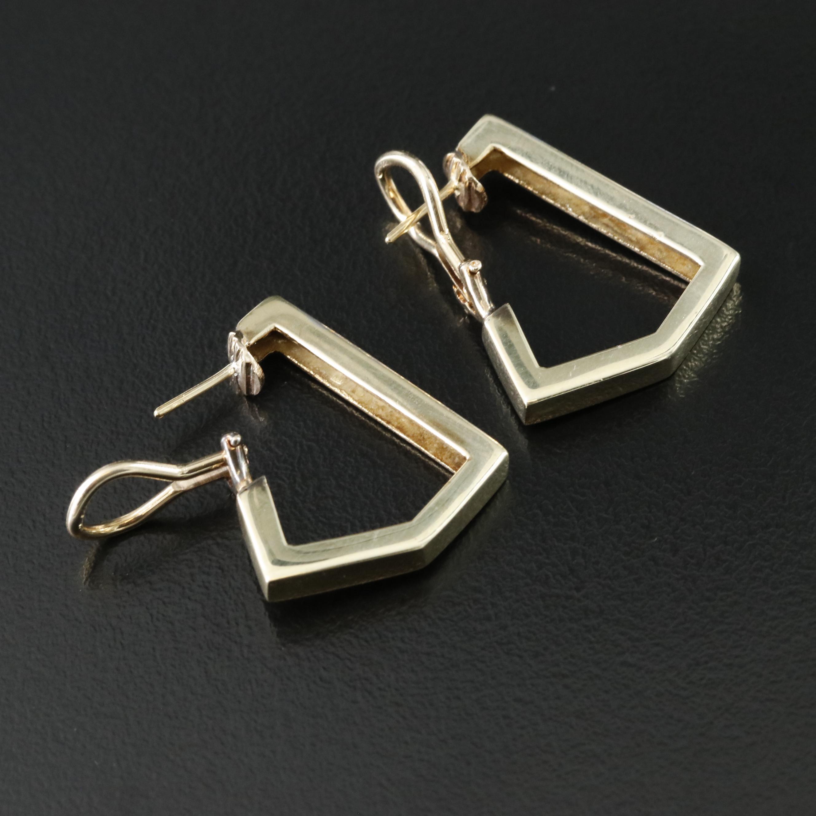 14K 0.60 CTW Diamond Geometric Hoop Earrings