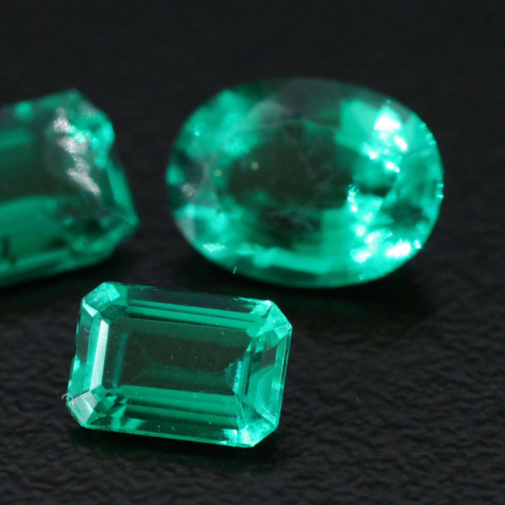 Loose 2.45 CTW Lab Grown Emeralds