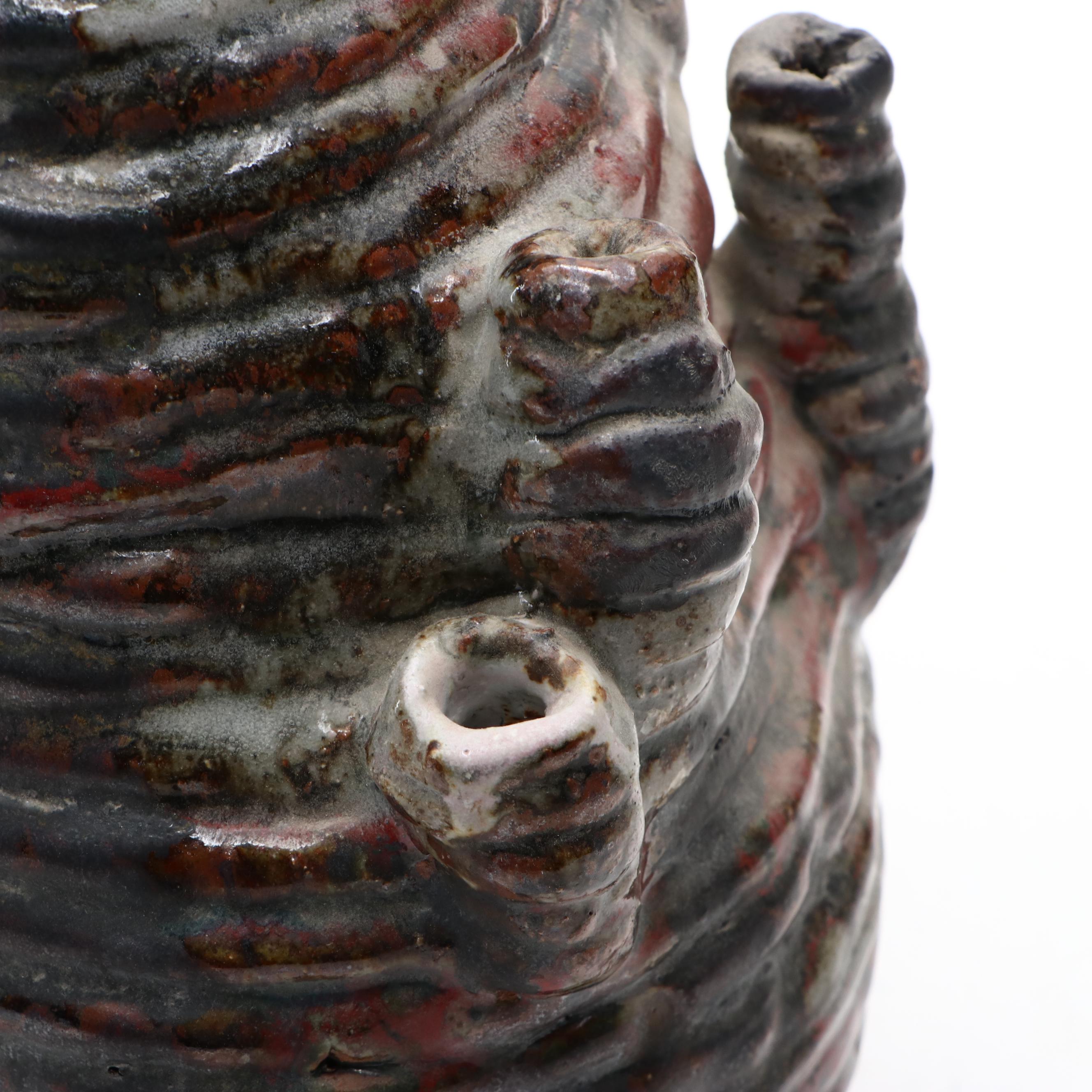 Artist Signed Ceramic Coil Bud Vase