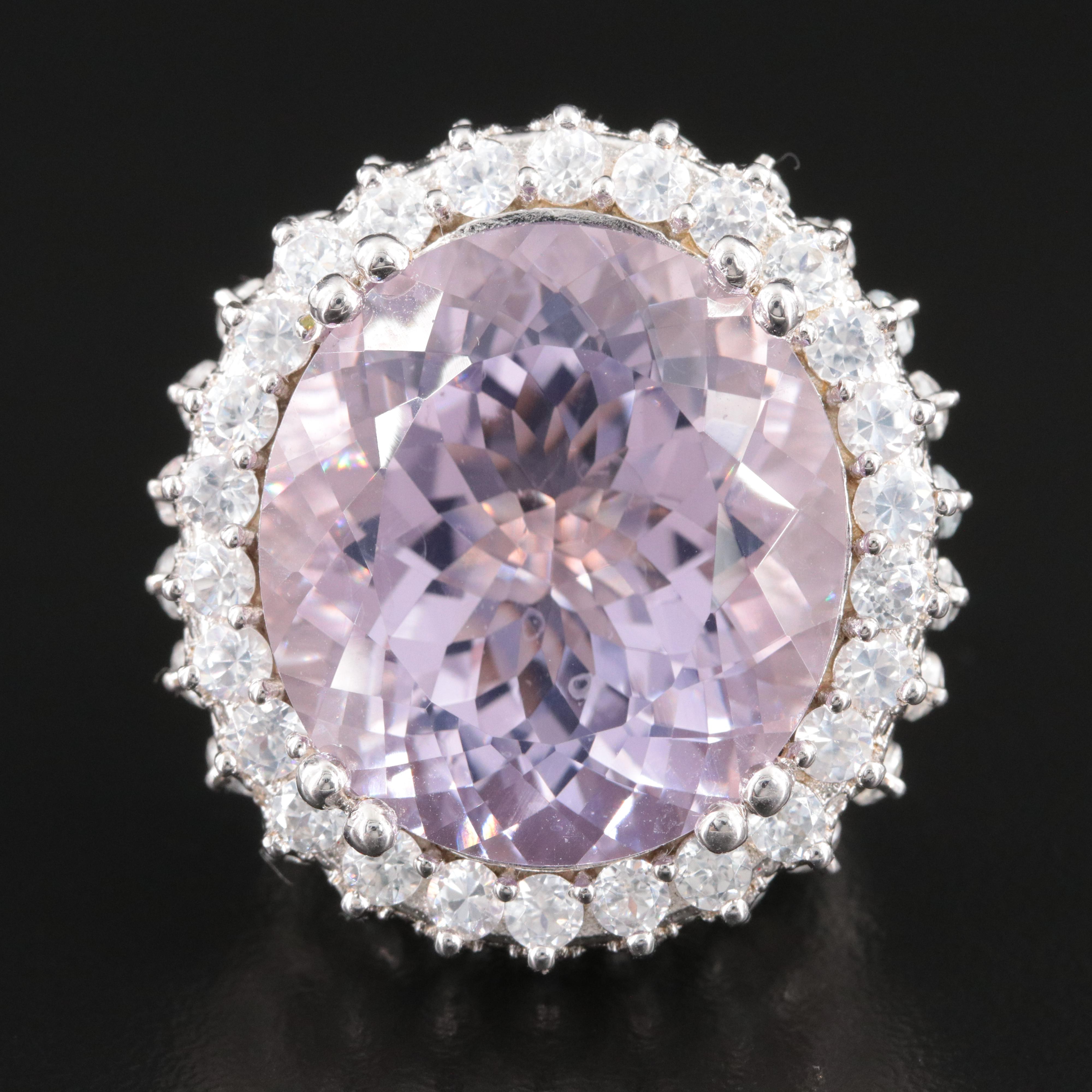 Sterling Amethyst and White Topaz Ring