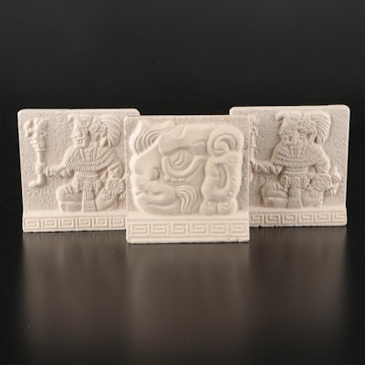Renato Dorfman Galeria "Dios Jaguar" and "El Guardian" Carved Concrete Tiles Renato Dorfman Galeria "Dios Jaguar" and "El Guardian" Carved Concrete Tiles