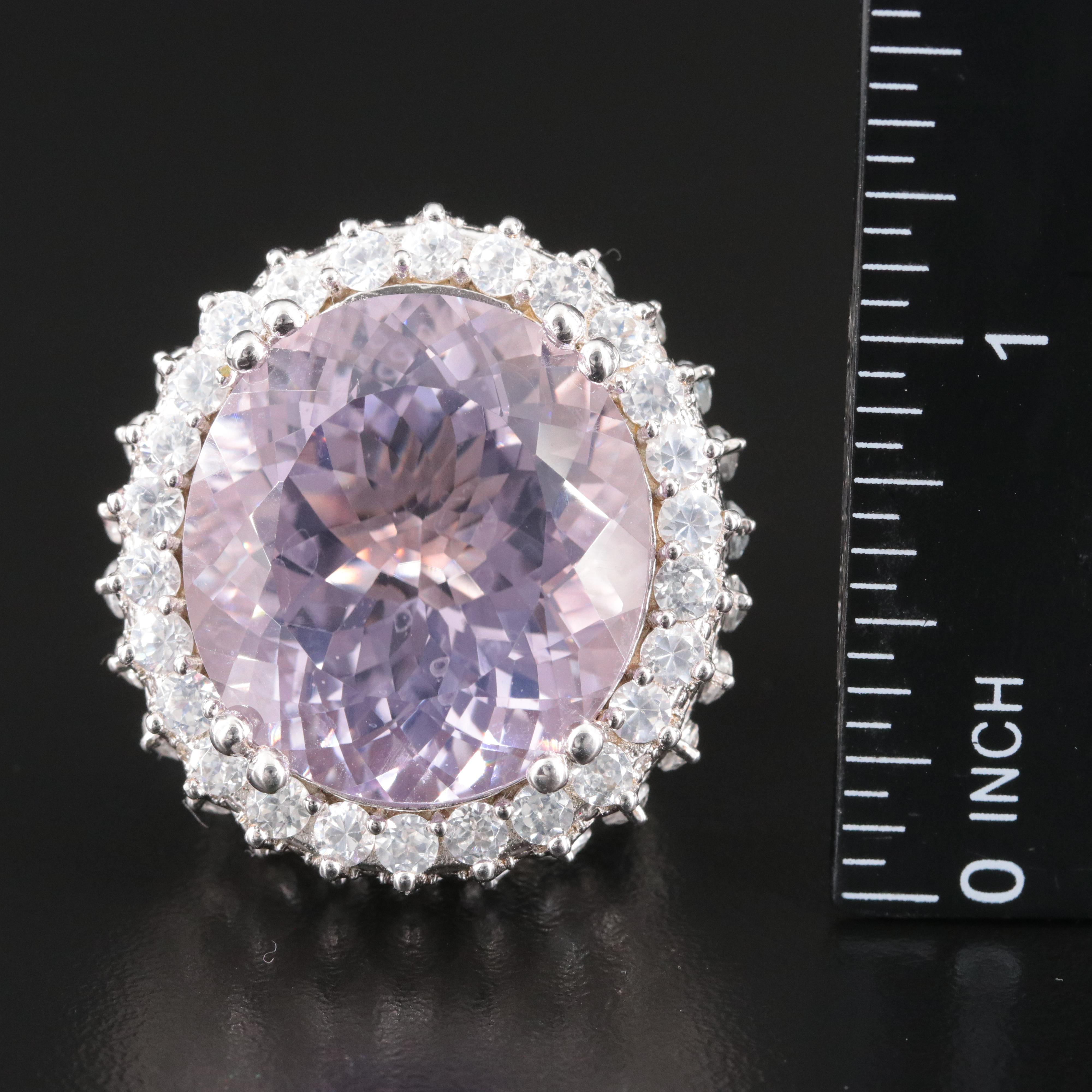 Sterling Amethyst and White Topaz Ring