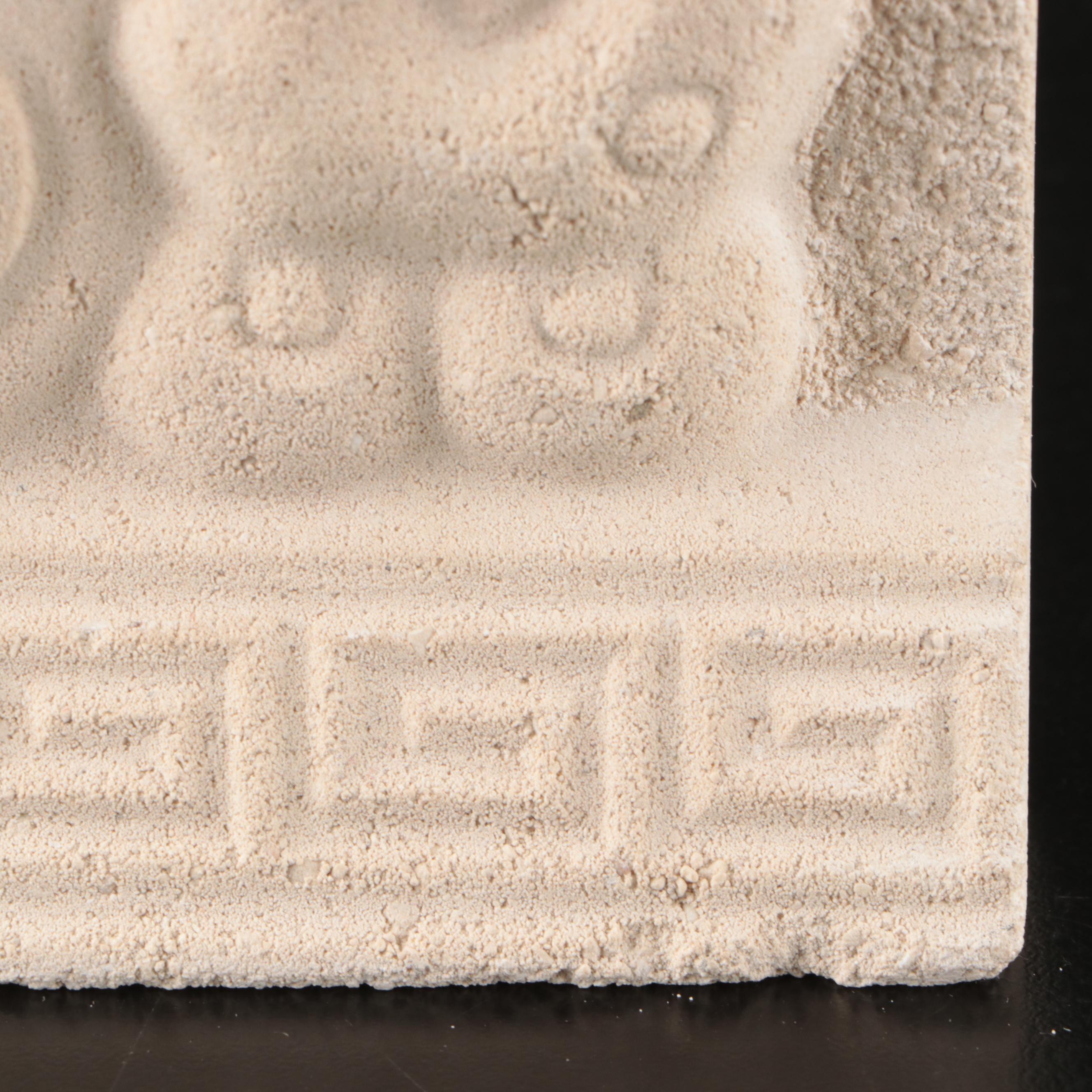 Renato Dorfman Galeria "Dios Jaguar" and "El Guardian" Carved Concrete Tiles