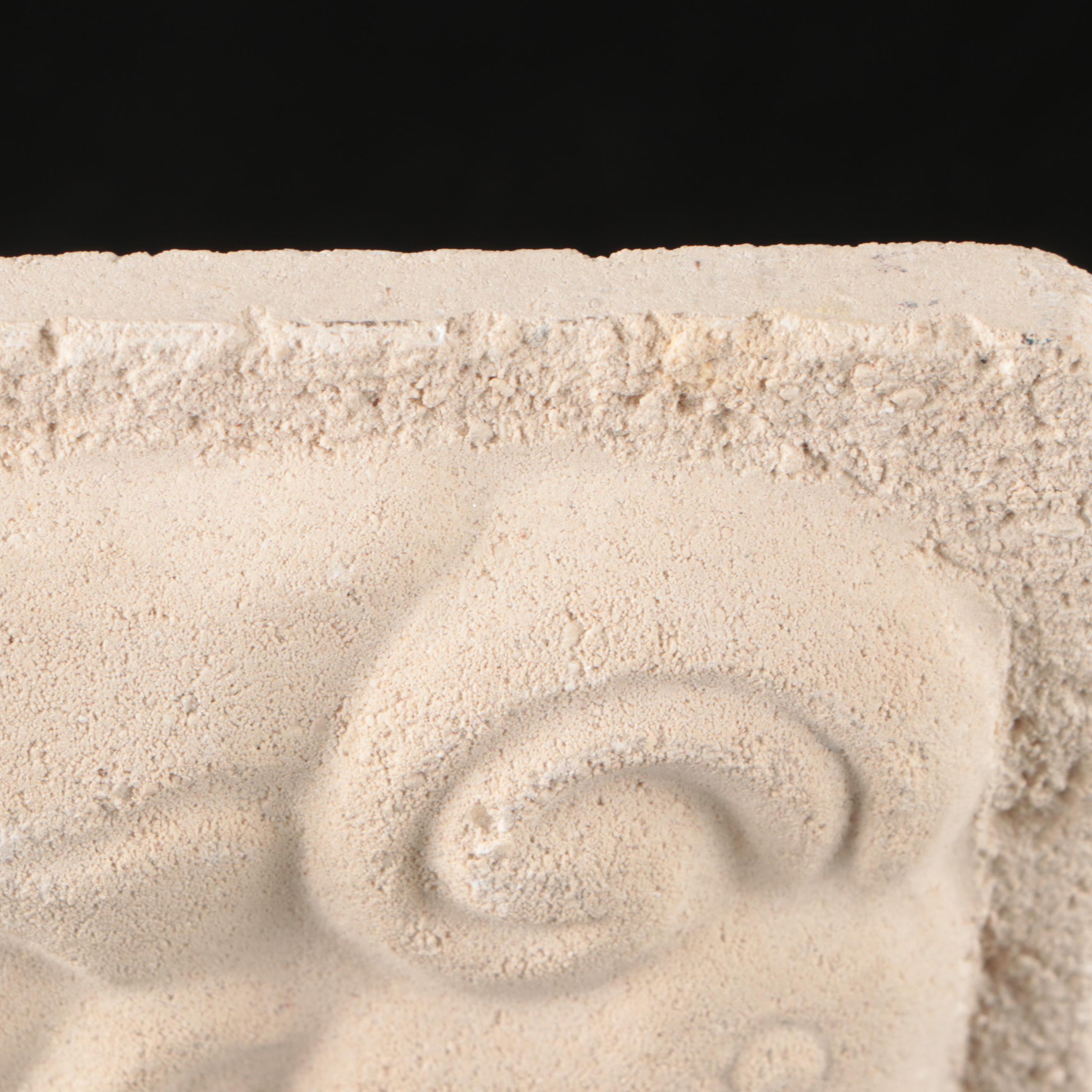 Renato Dorfman Galeria "Dios Jaguar" and "El Guardian" Carved Concrete Tiles