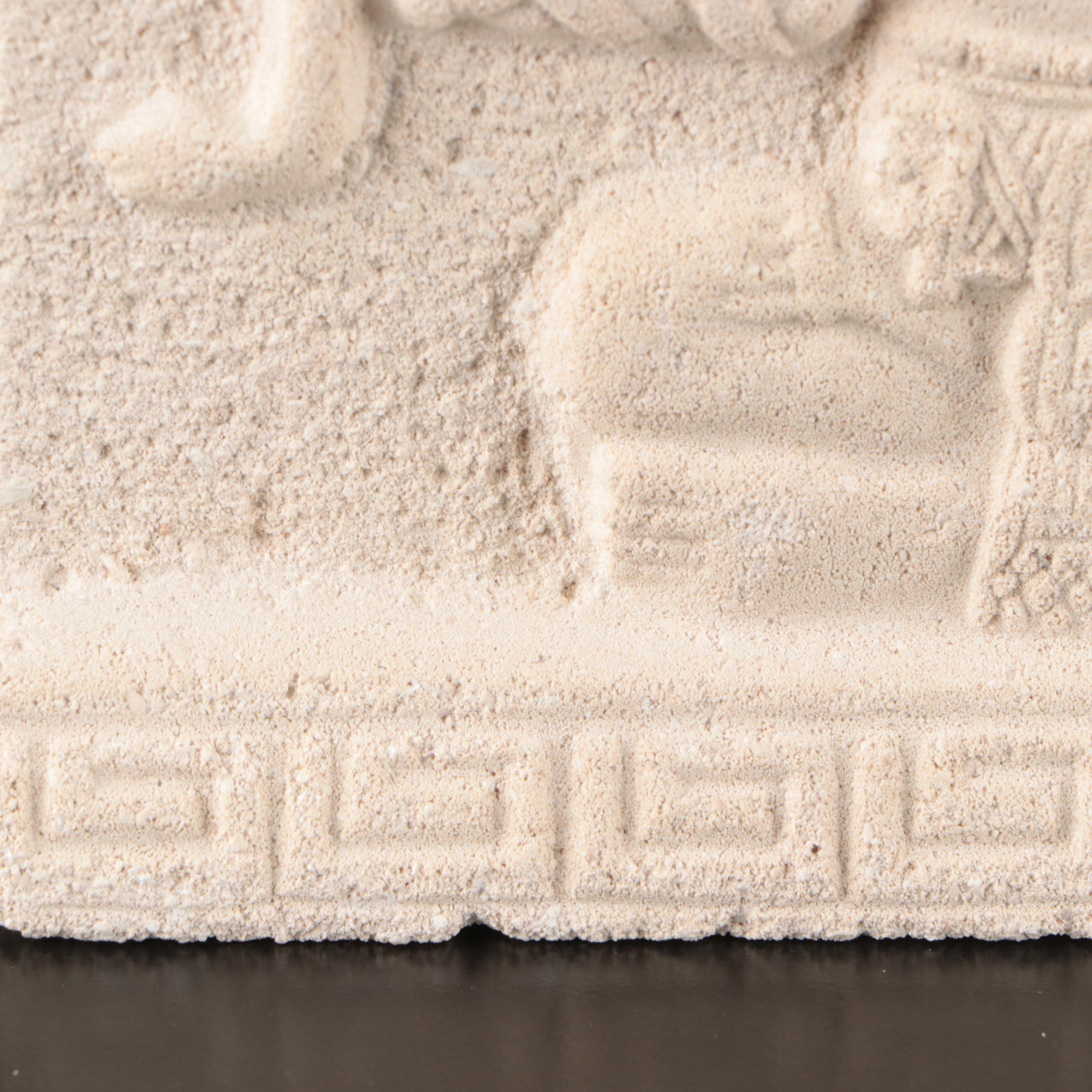 Renato Dorfman Galeria "Dios Jaguar" and "El Guardian" Carved Concrete Tiles