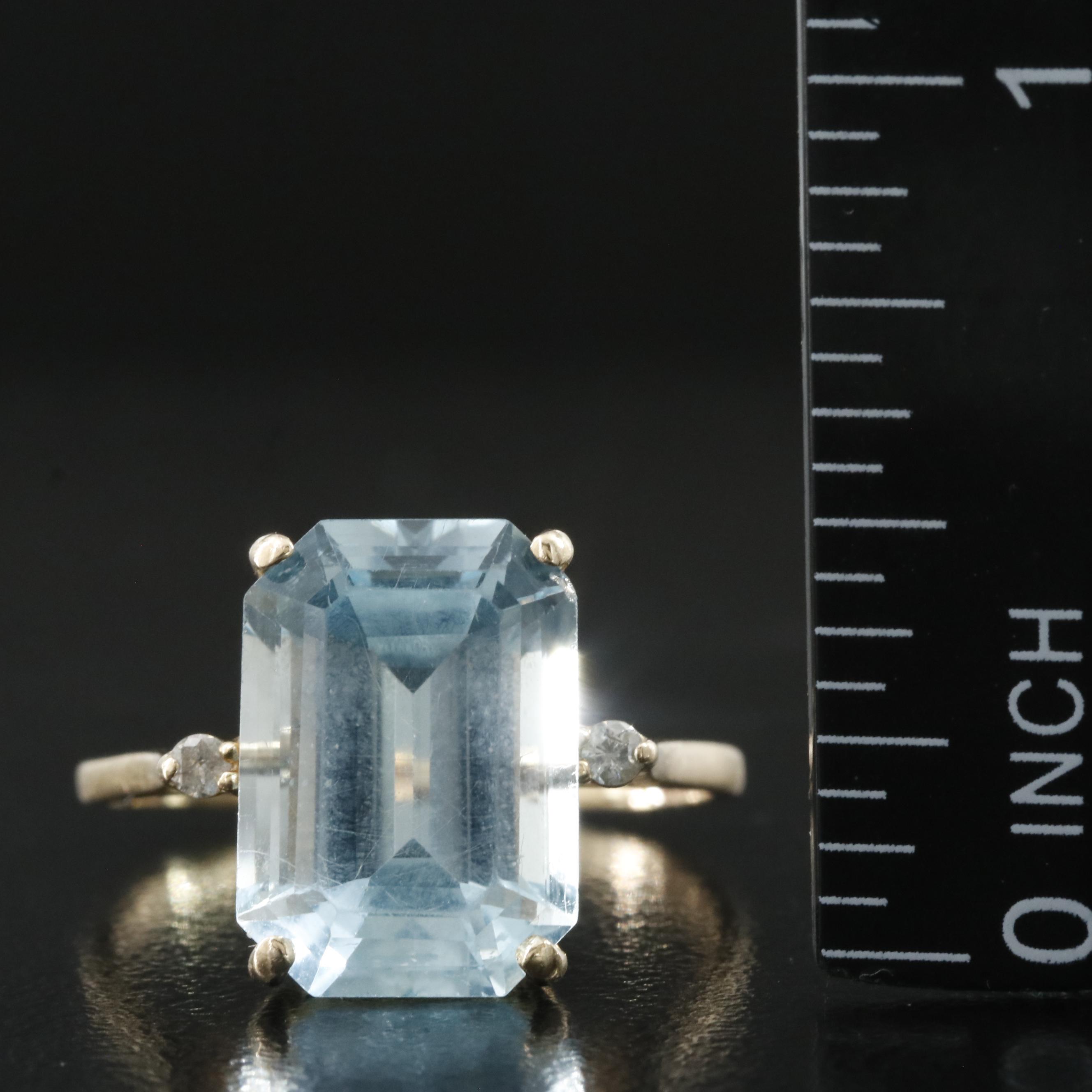 14K Sky Blue Topaz and Diamond Ring