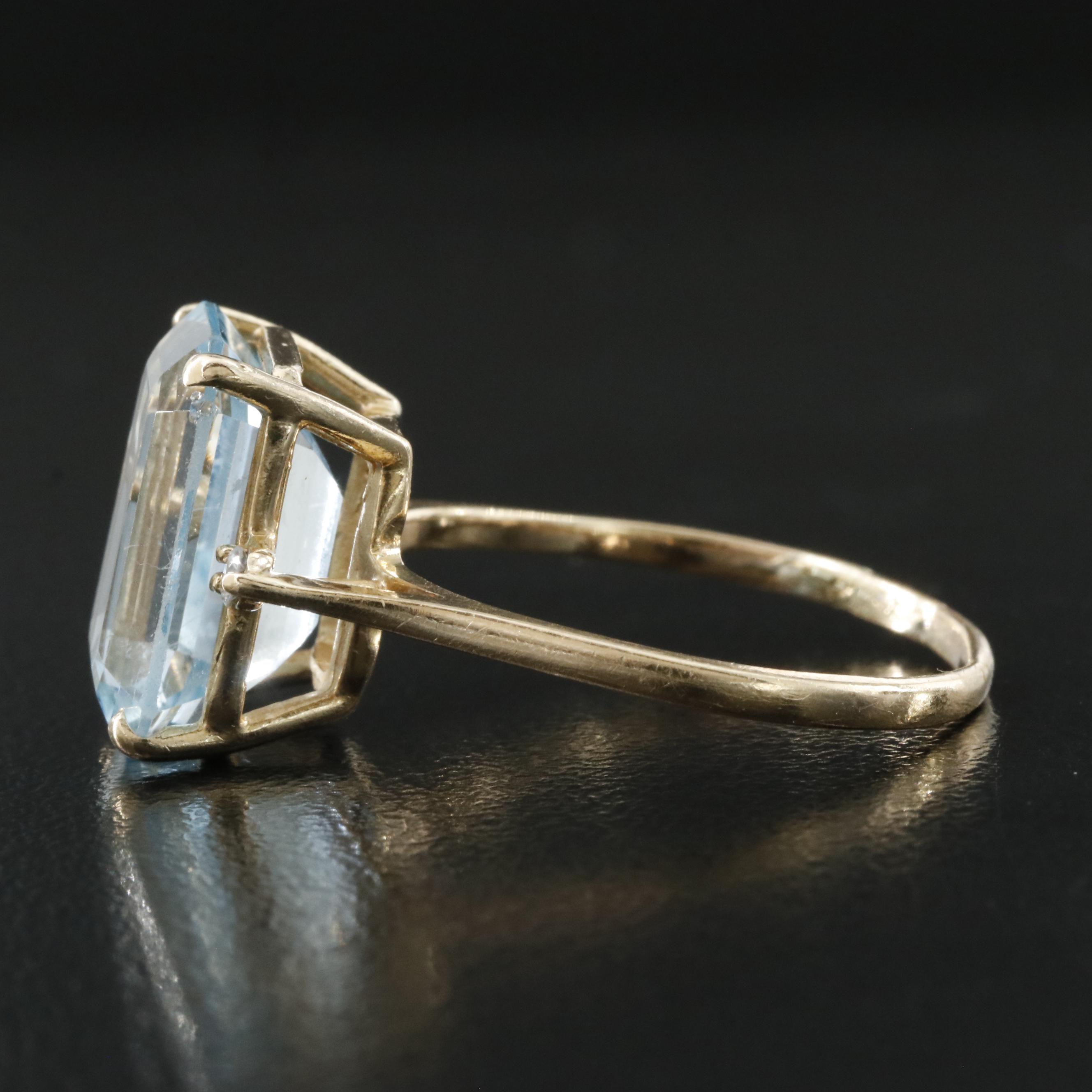 14K Sky Blue Topaz and Diamond Ring