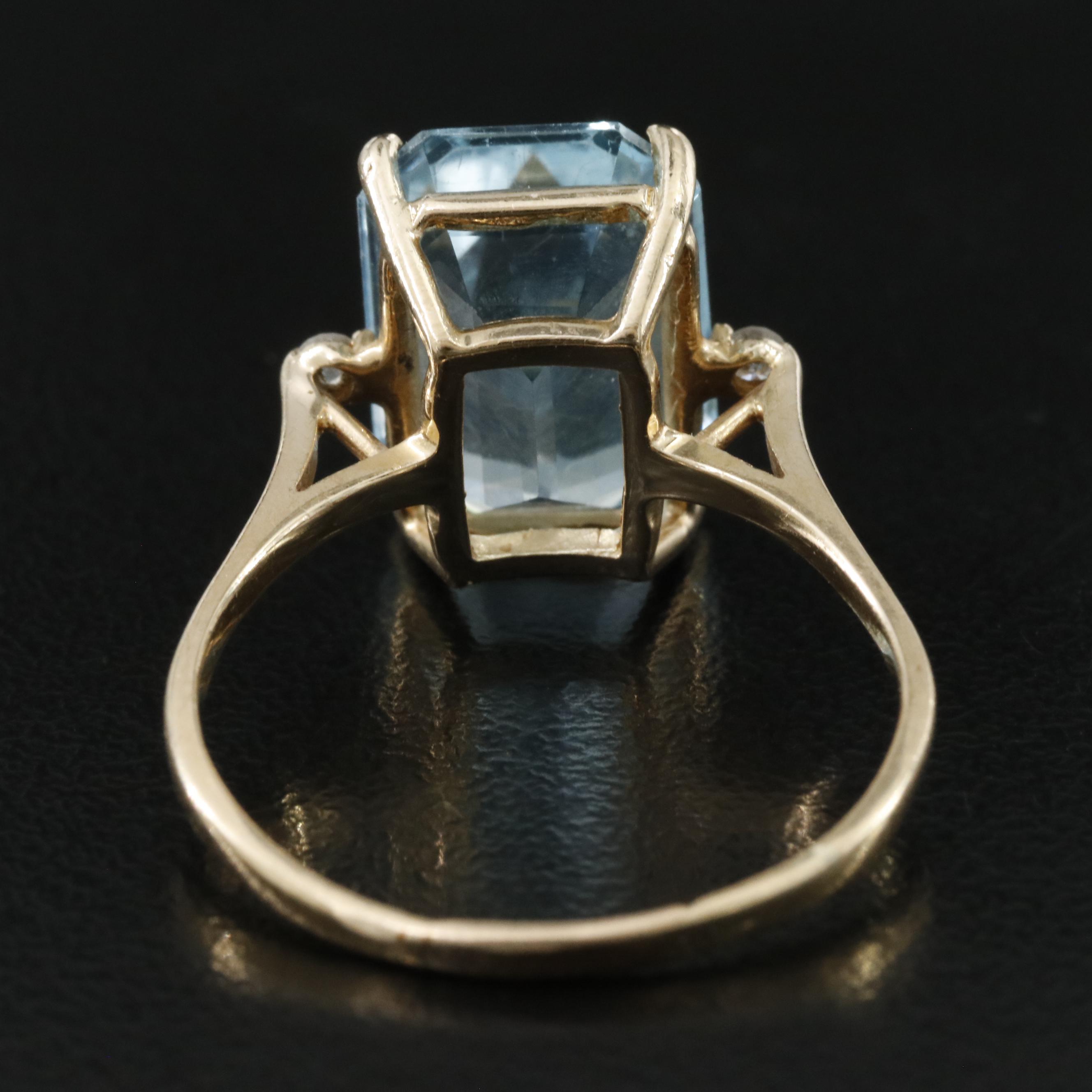 14K Sky Blue Topaz and Diamond Ring