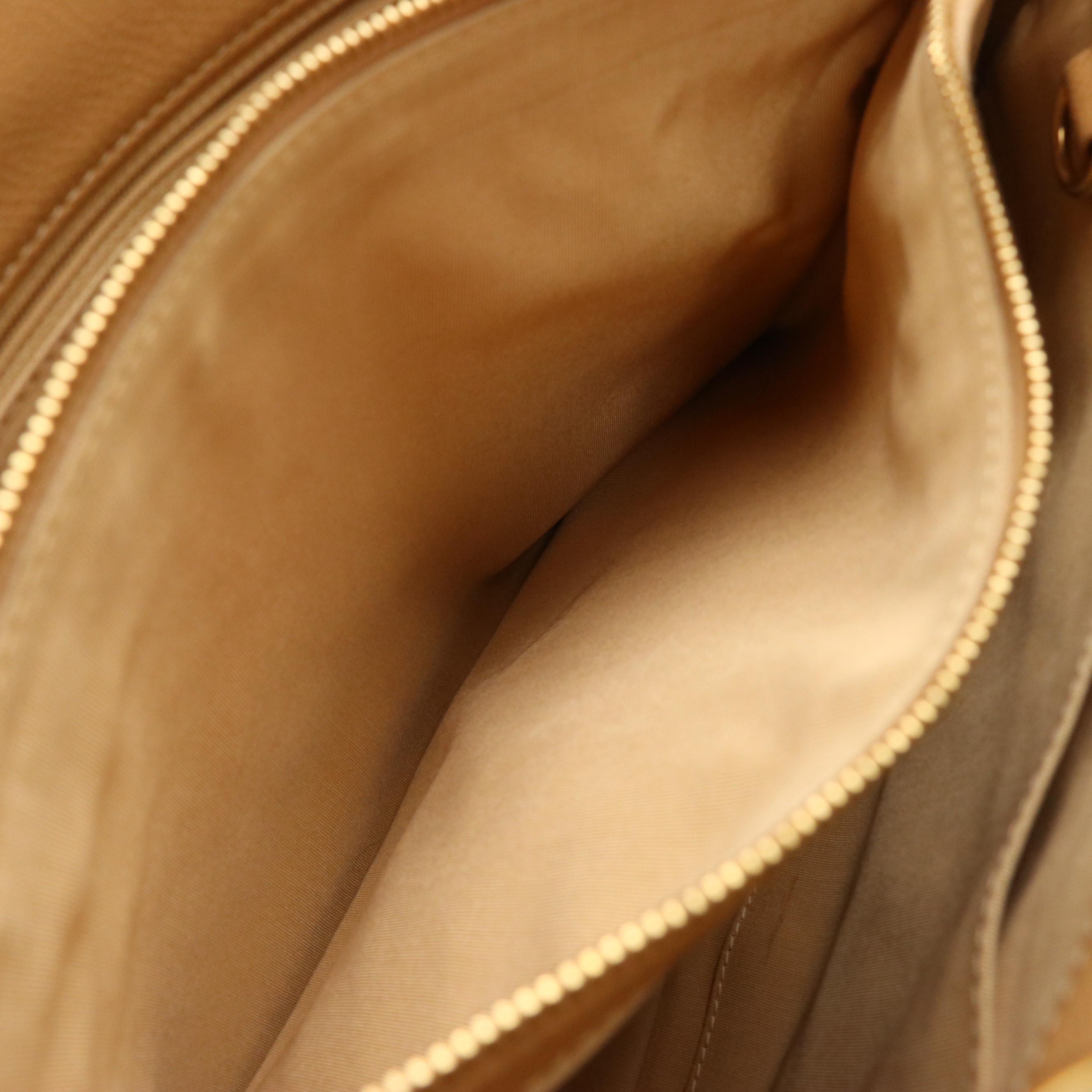 Chanel CC-Stitched Chain Strap Tote in Beige Quilted Caviar Leather