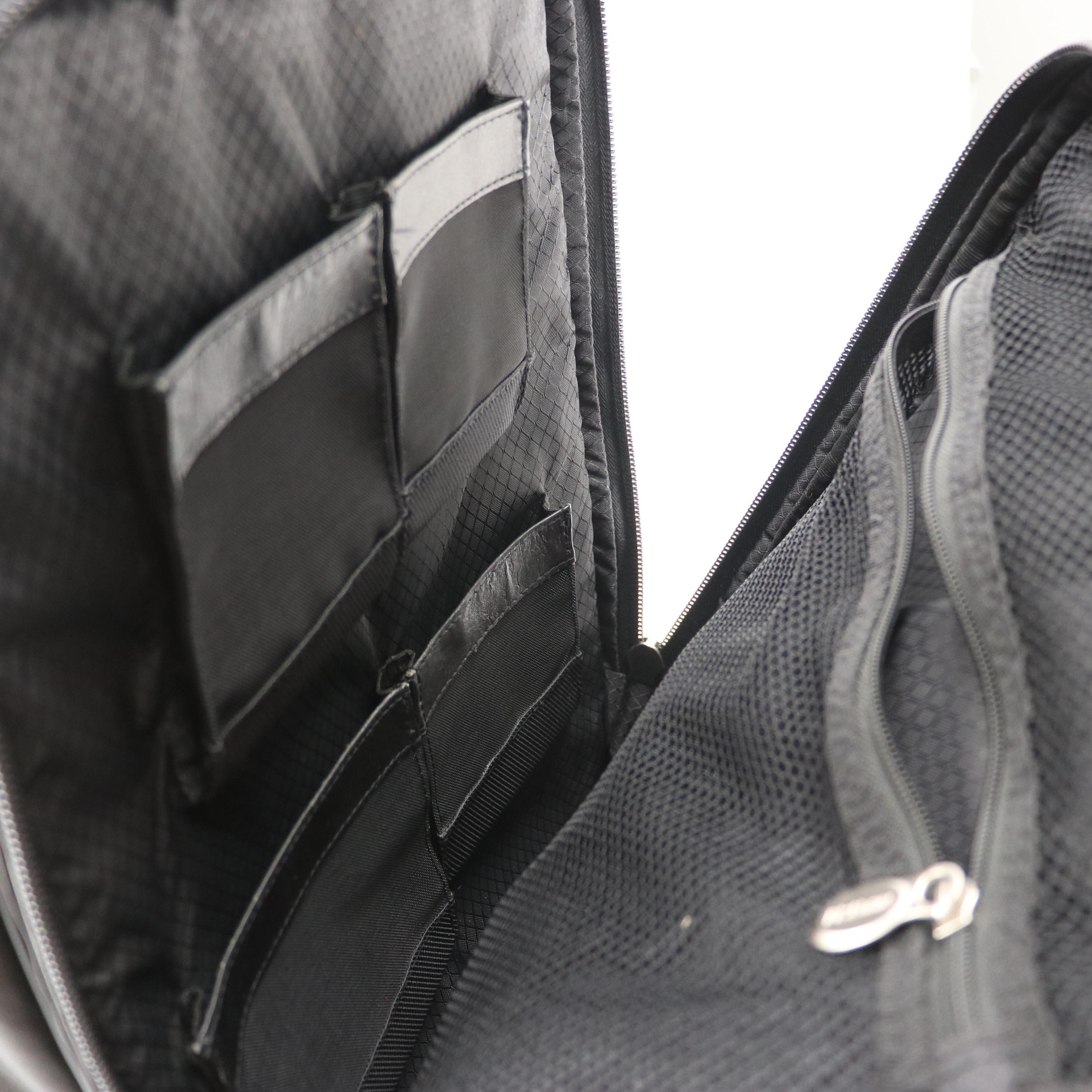 Mcklein Detachable Two-Wheel Travel Bag/Backpack in Black Leather