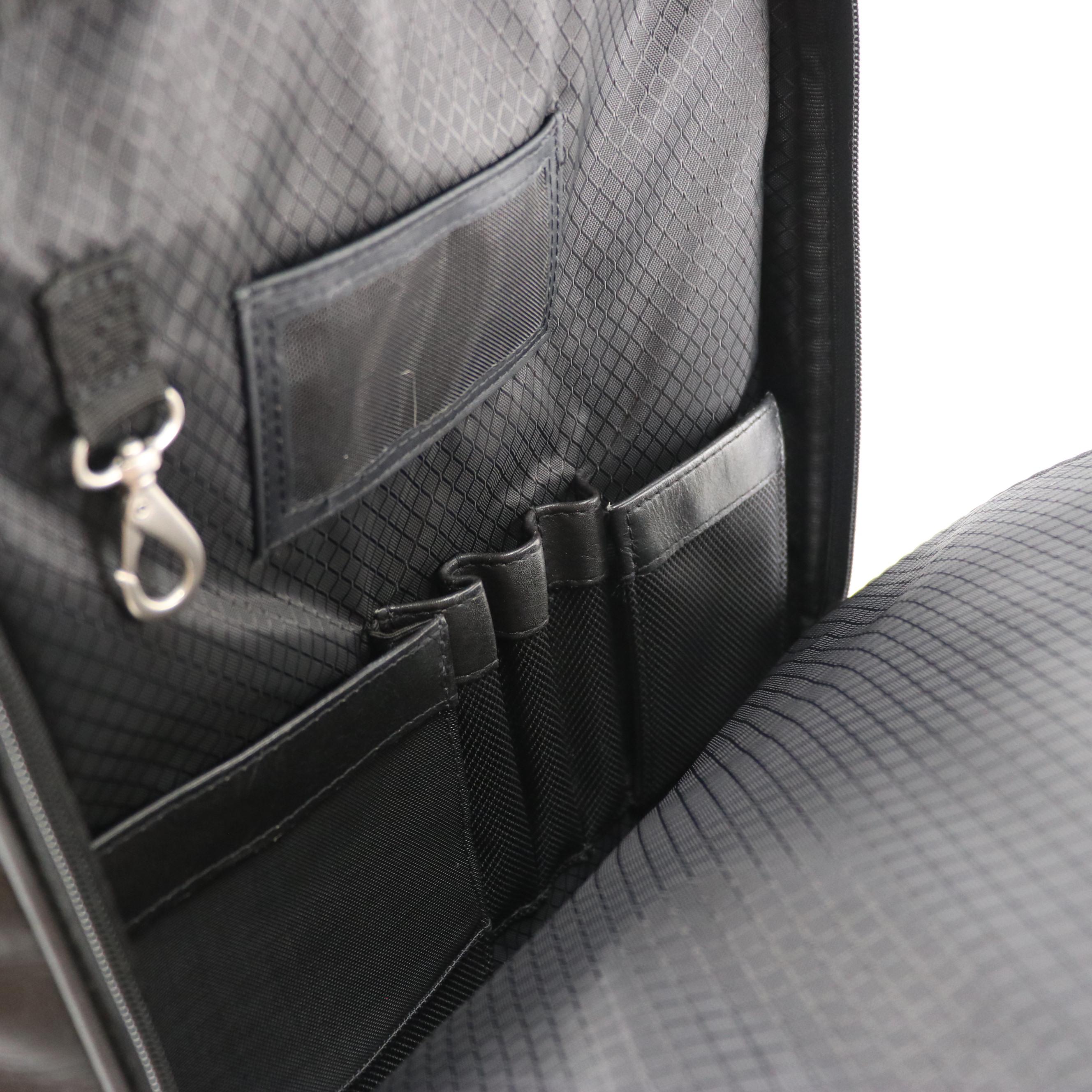 Mcklein Detachable Two-Wheel Travel Bag/Backpack in Black Leather