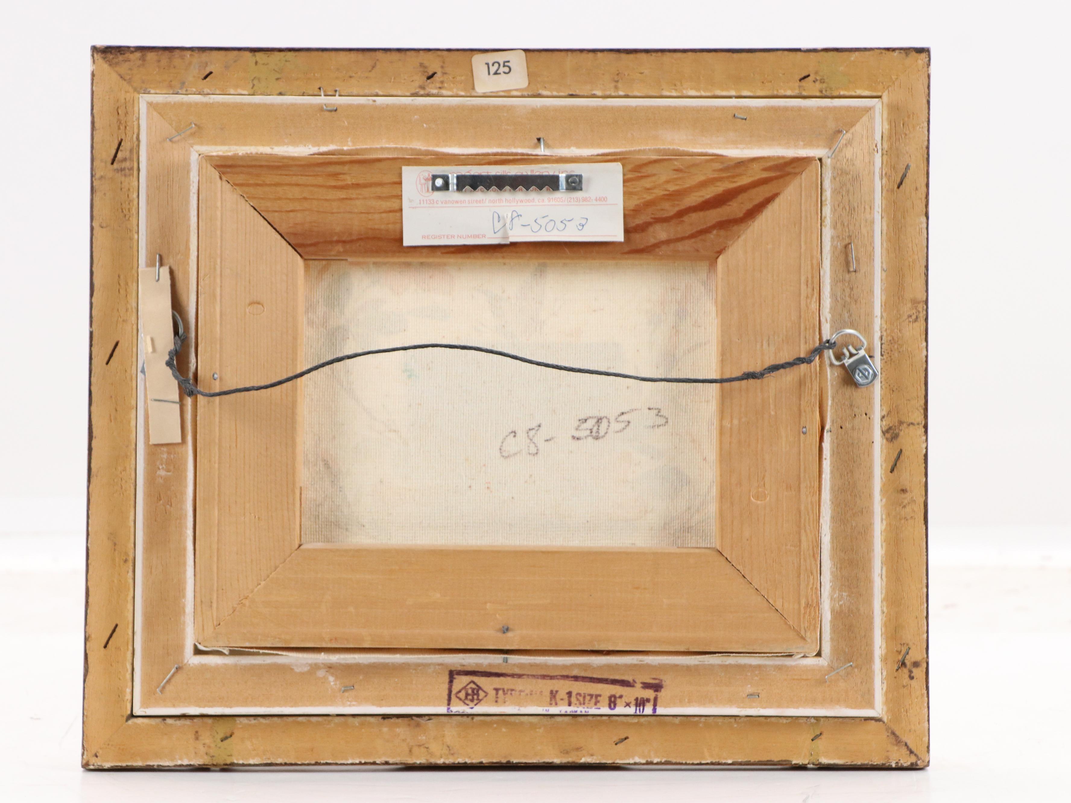 East Asian Floral Oil Painting, Late 20th Century