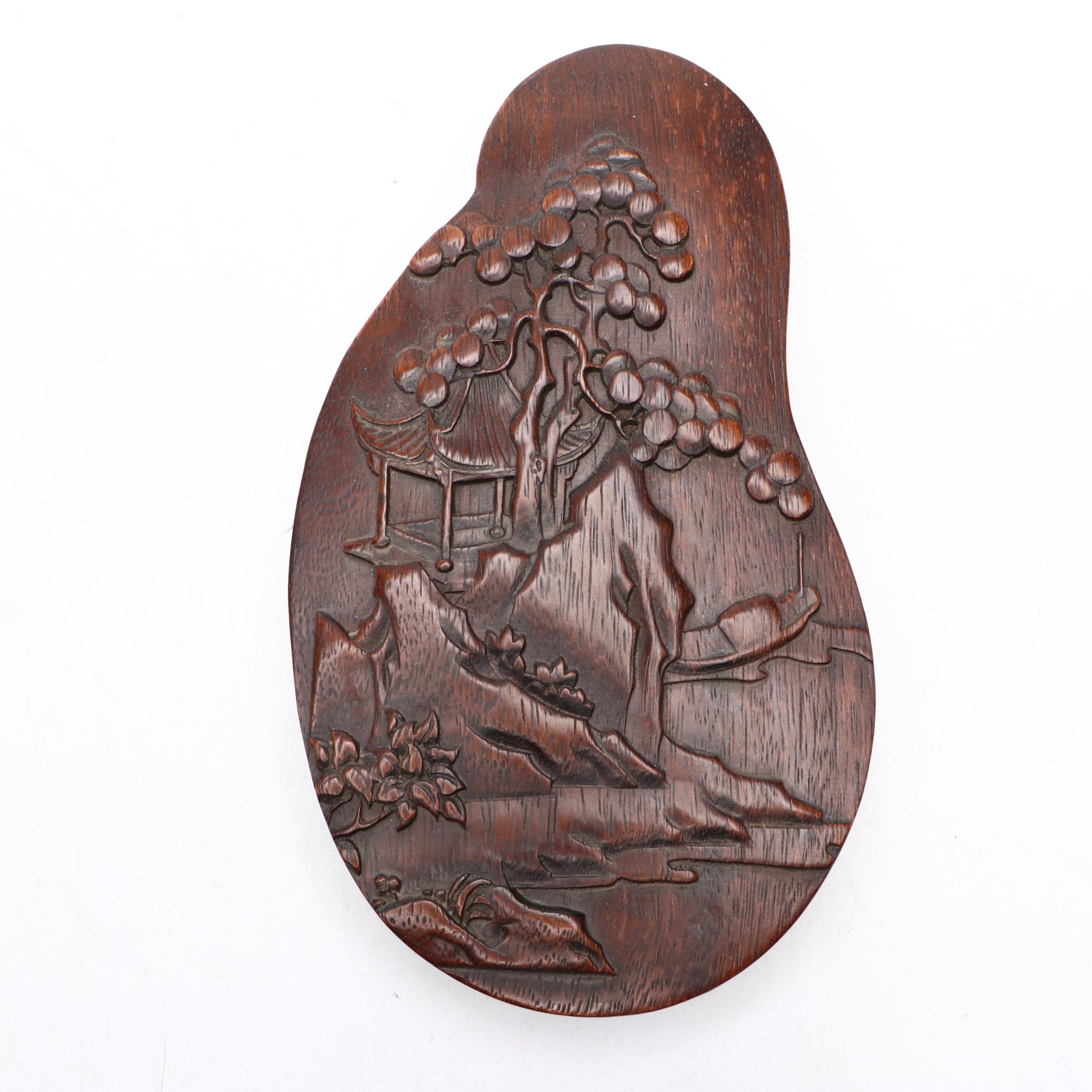 Chinese Pictorial Wood Ink Stones