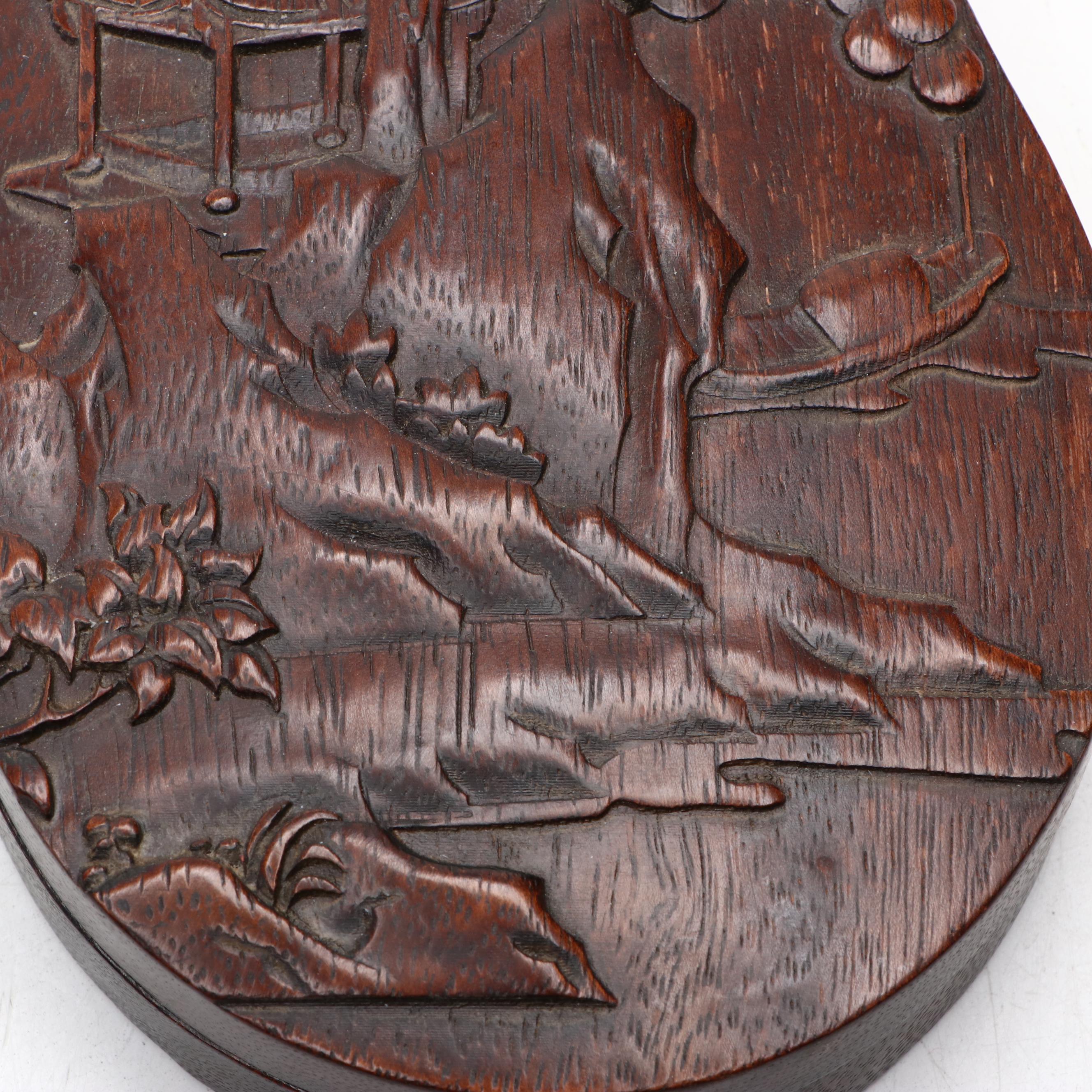 Chinese Pictorial Wood Ink Stones