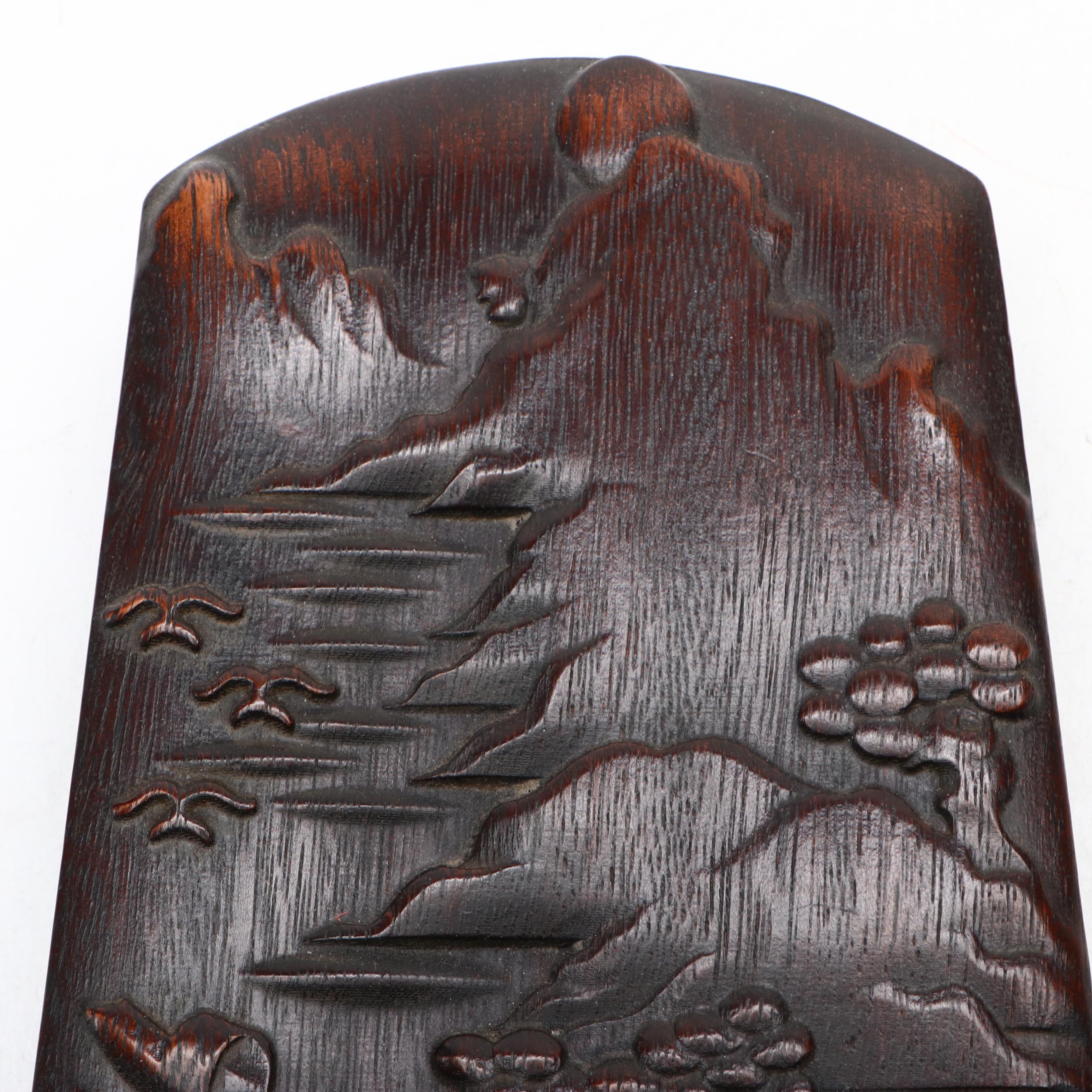 Chinese Pictorial Wood Ink Stones