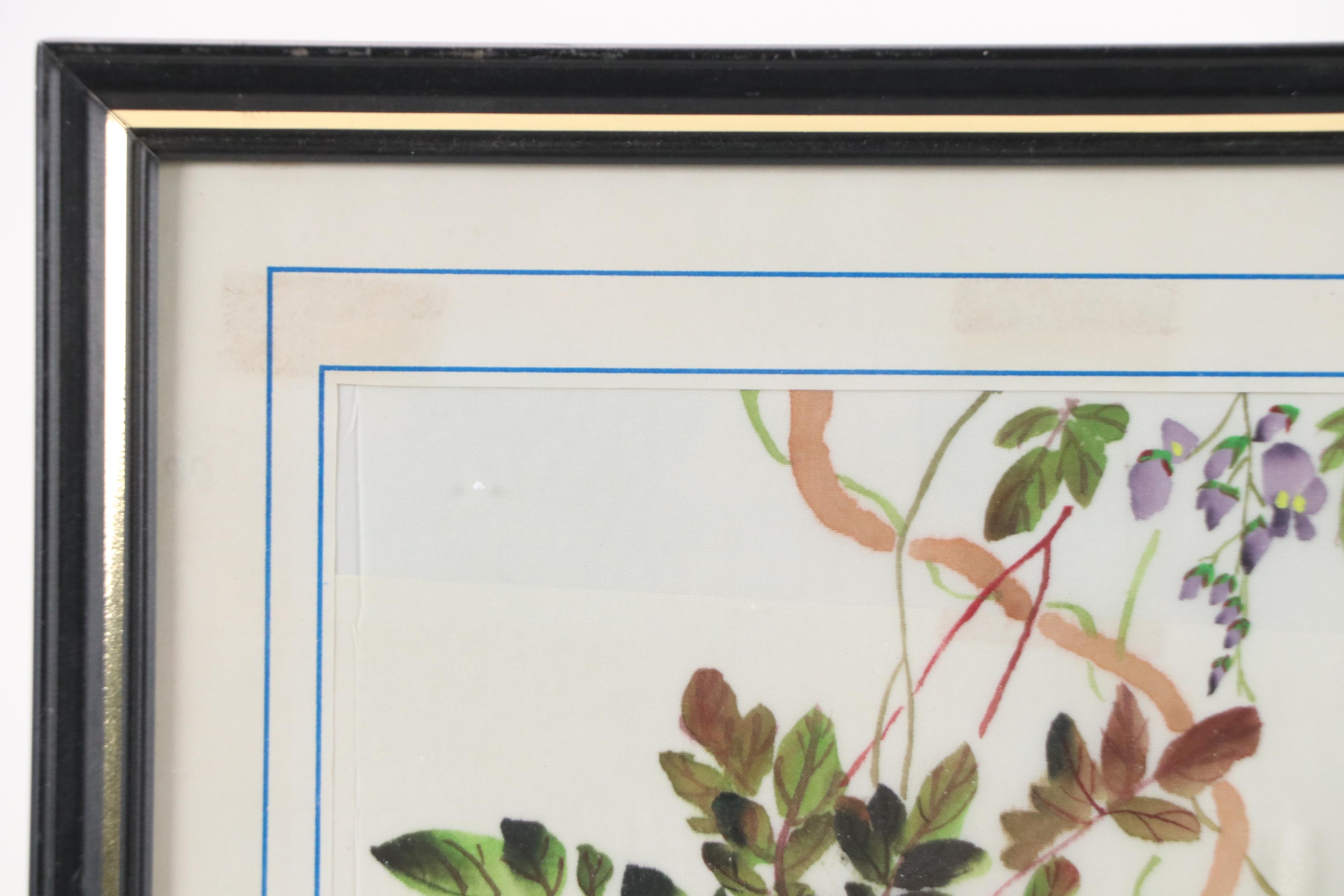 East Asian Botanical Watercolor Painting, Early 20th Century