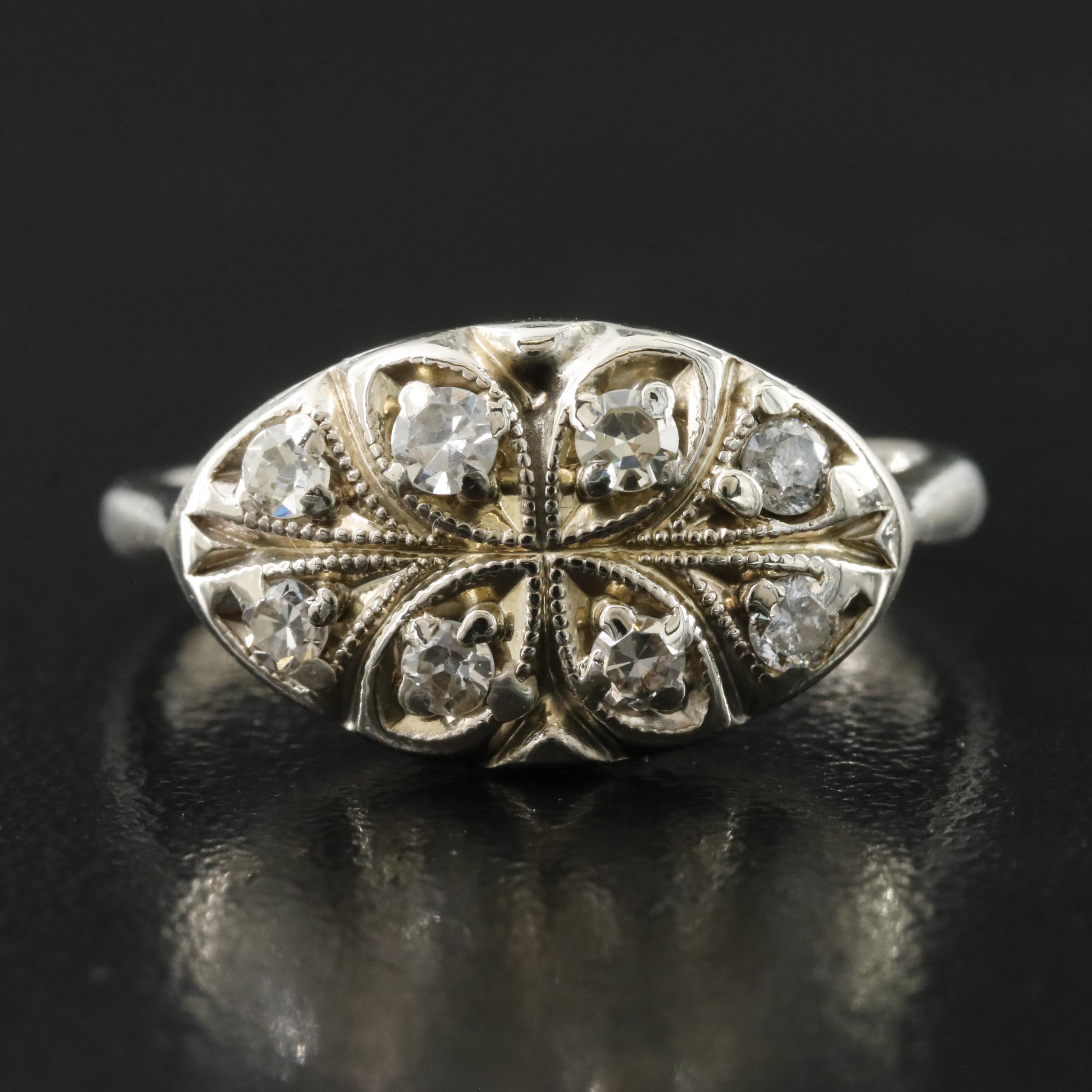 Vintage 14K 0.28 CTW Diamond Ring