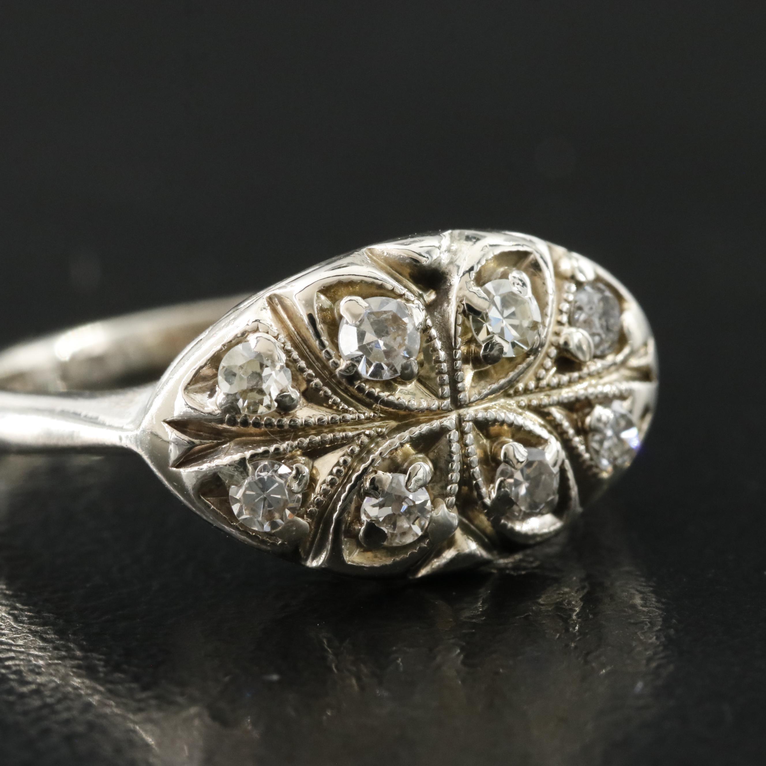 Vintage 14K 0.28 CTW Diamond Ring