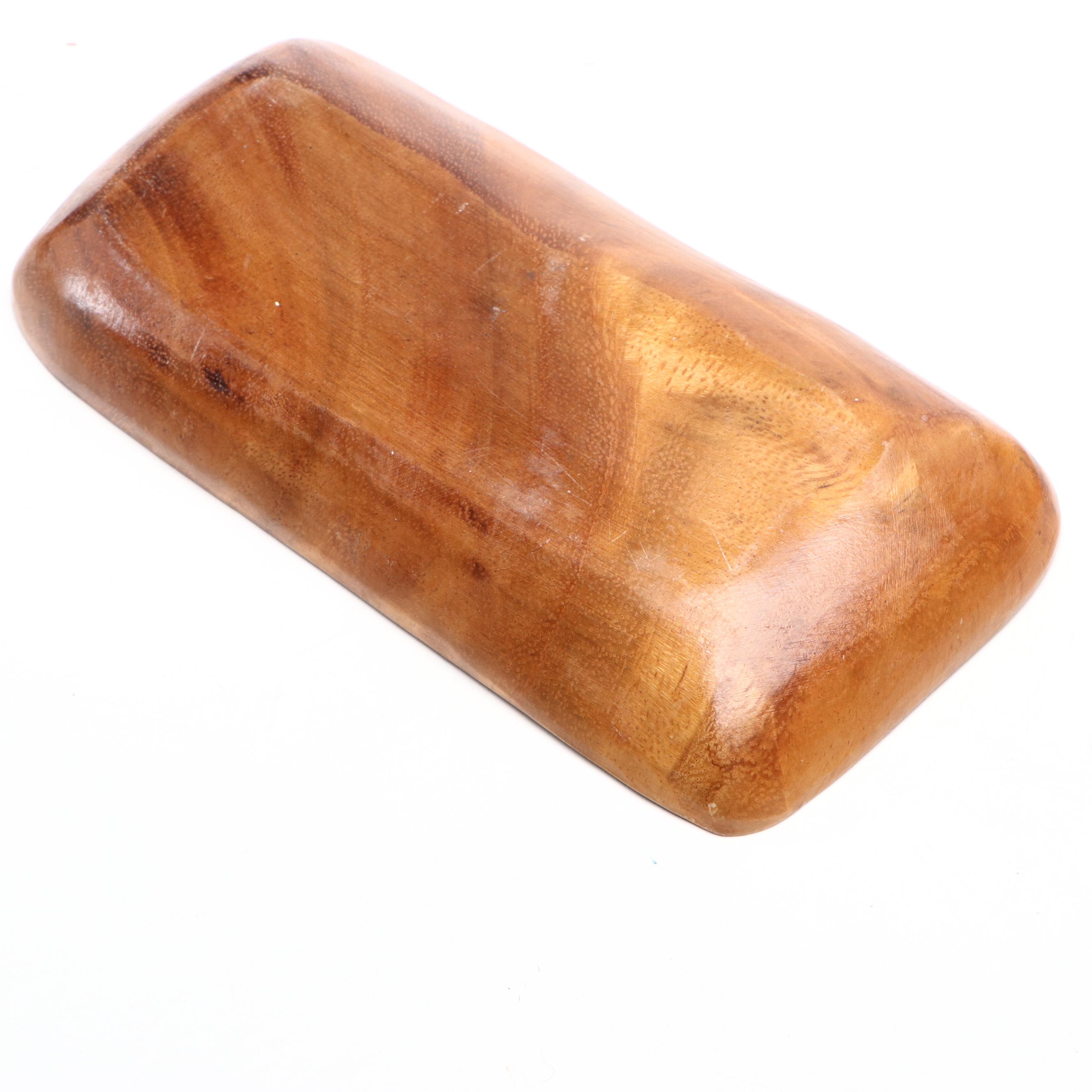 Burl Wood Free-Form Centerpiece Tray with Other Handcrafted Wooden Trays