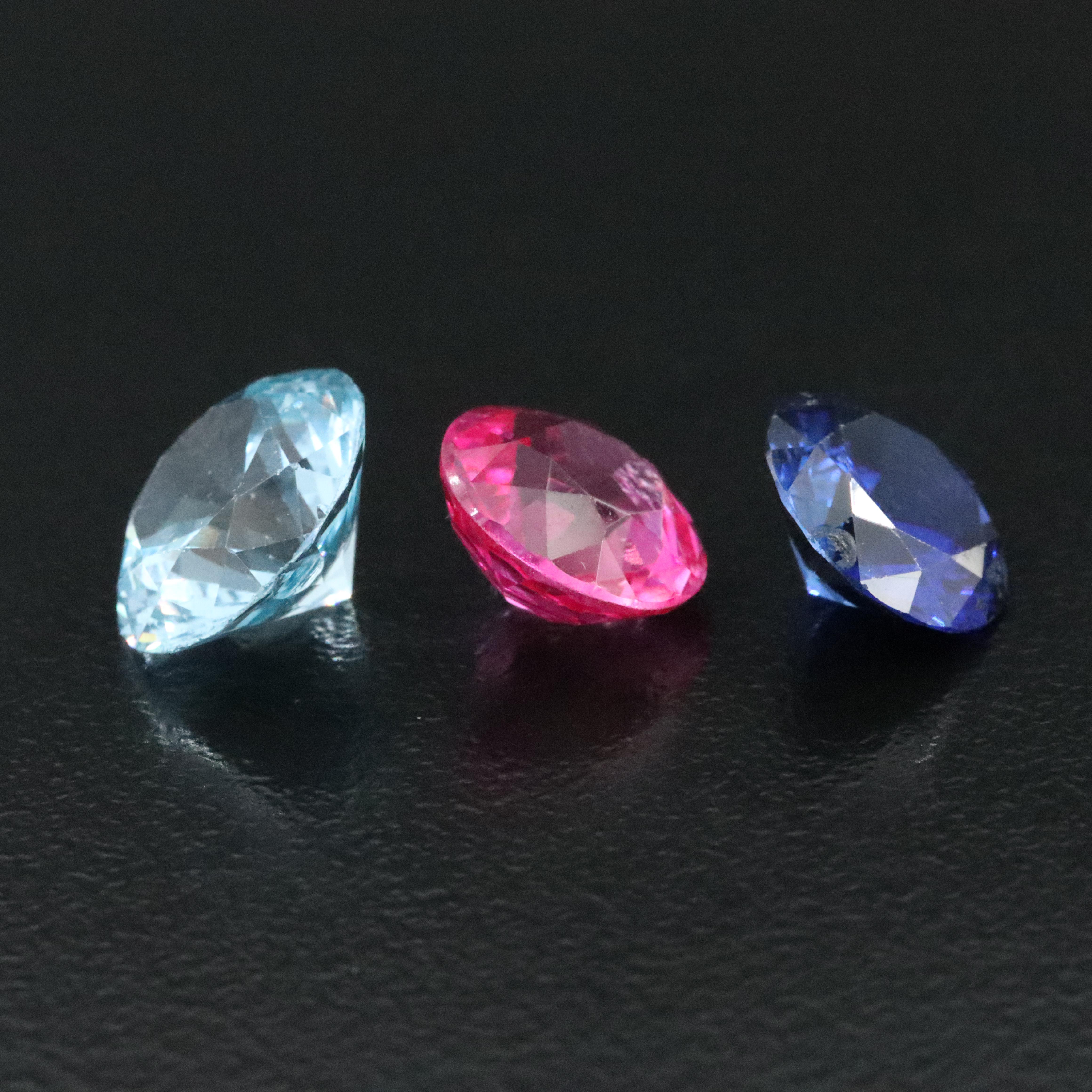 Loose 9.80 CTW Lab Grown Ruby, Lab Grown Sapphire and Topaz